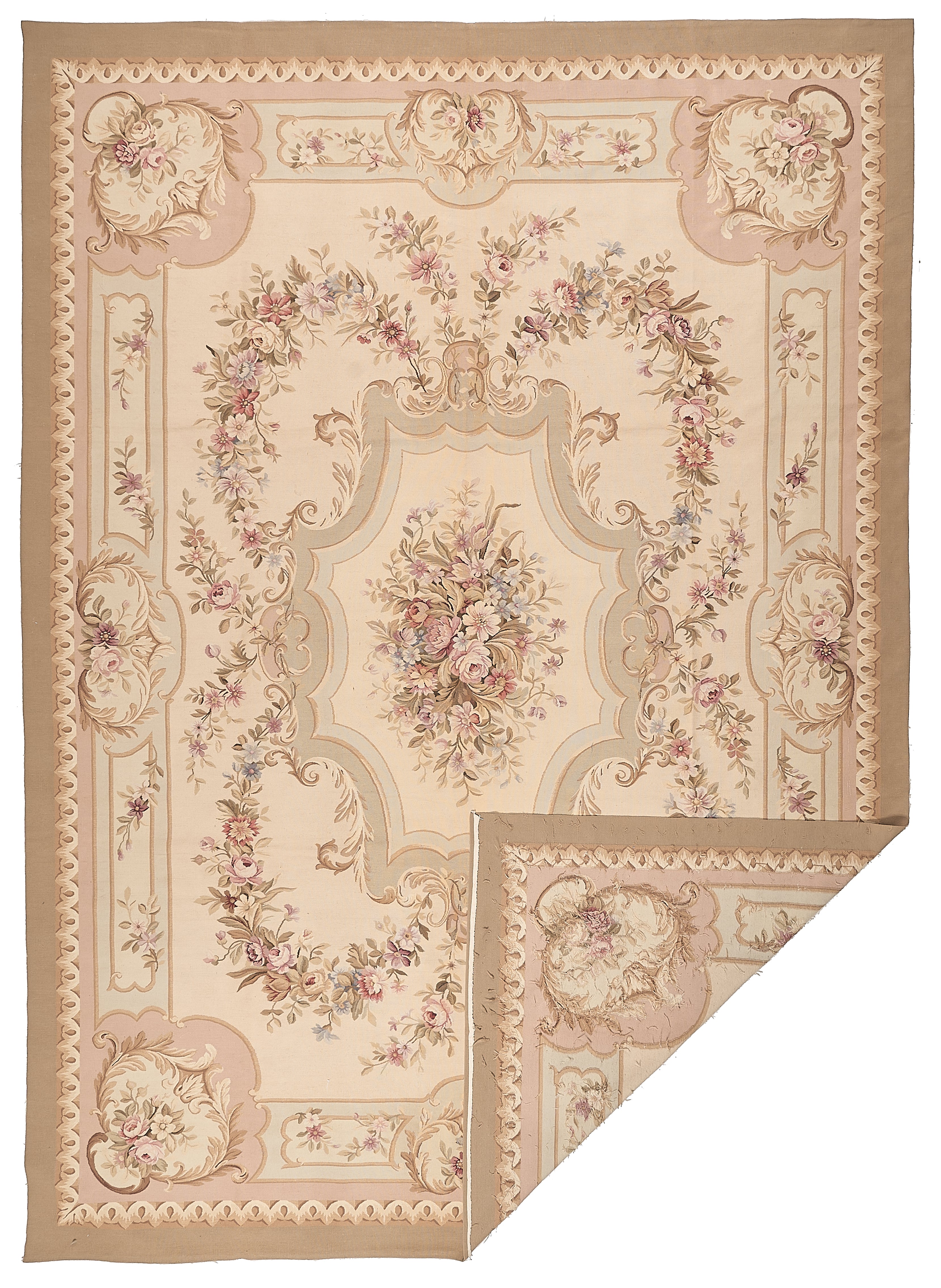 Antique 19th C Design Aubusson Rug 407