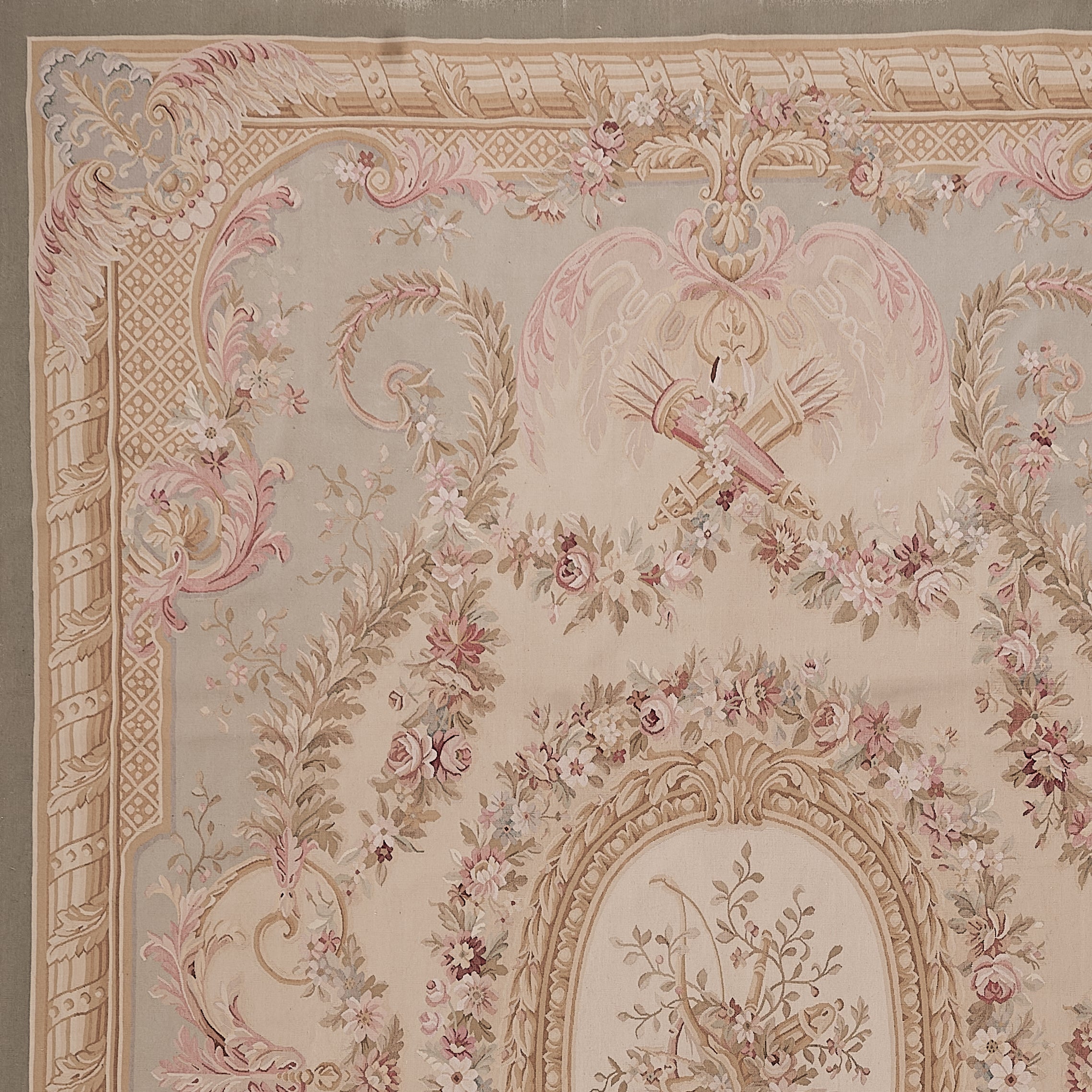 Antique 19th C Design Aubusson Rug 408