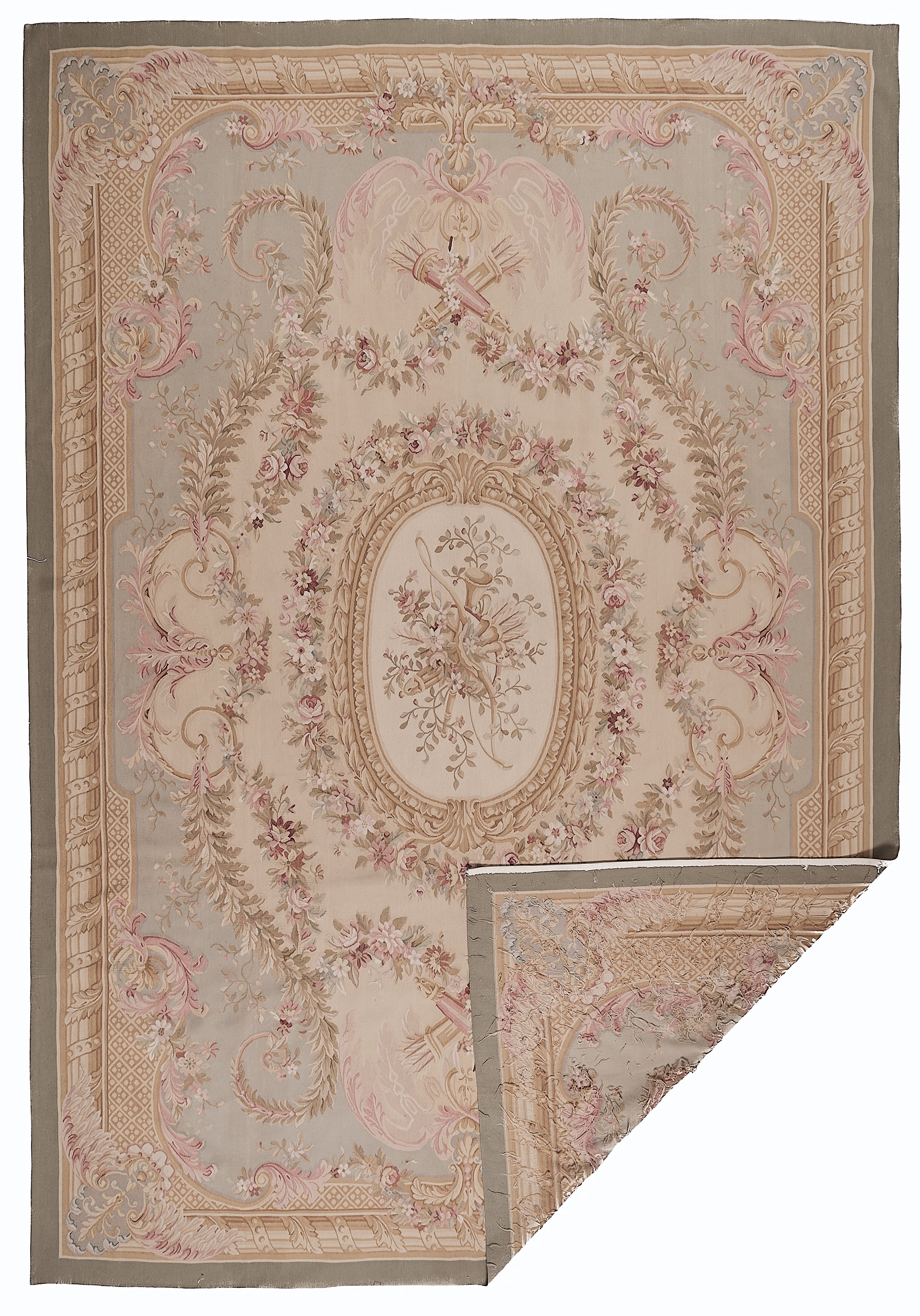 Antique 19th C Design Aubusson Rug 408