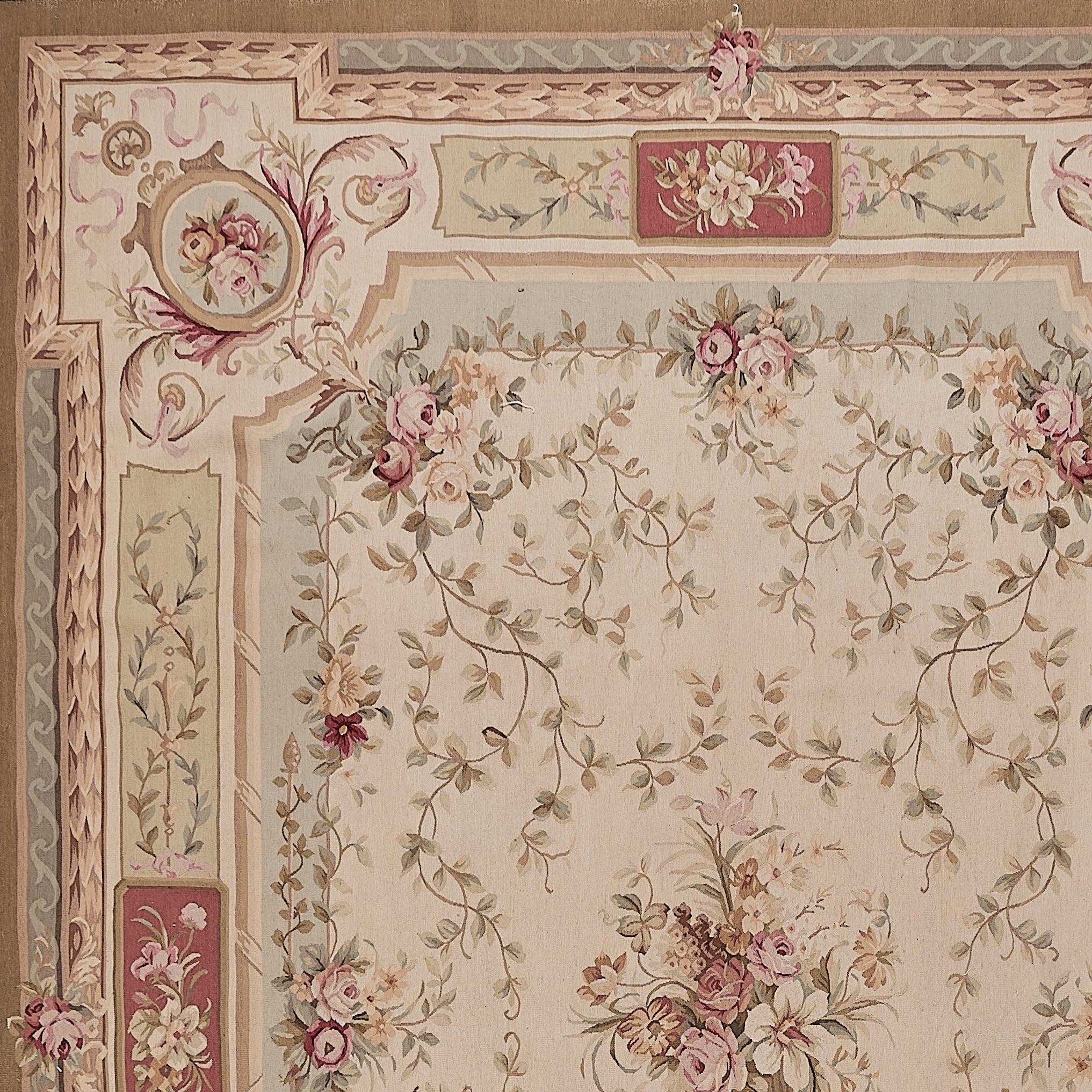 Antique 19th C Design Aubusson Rug 409
