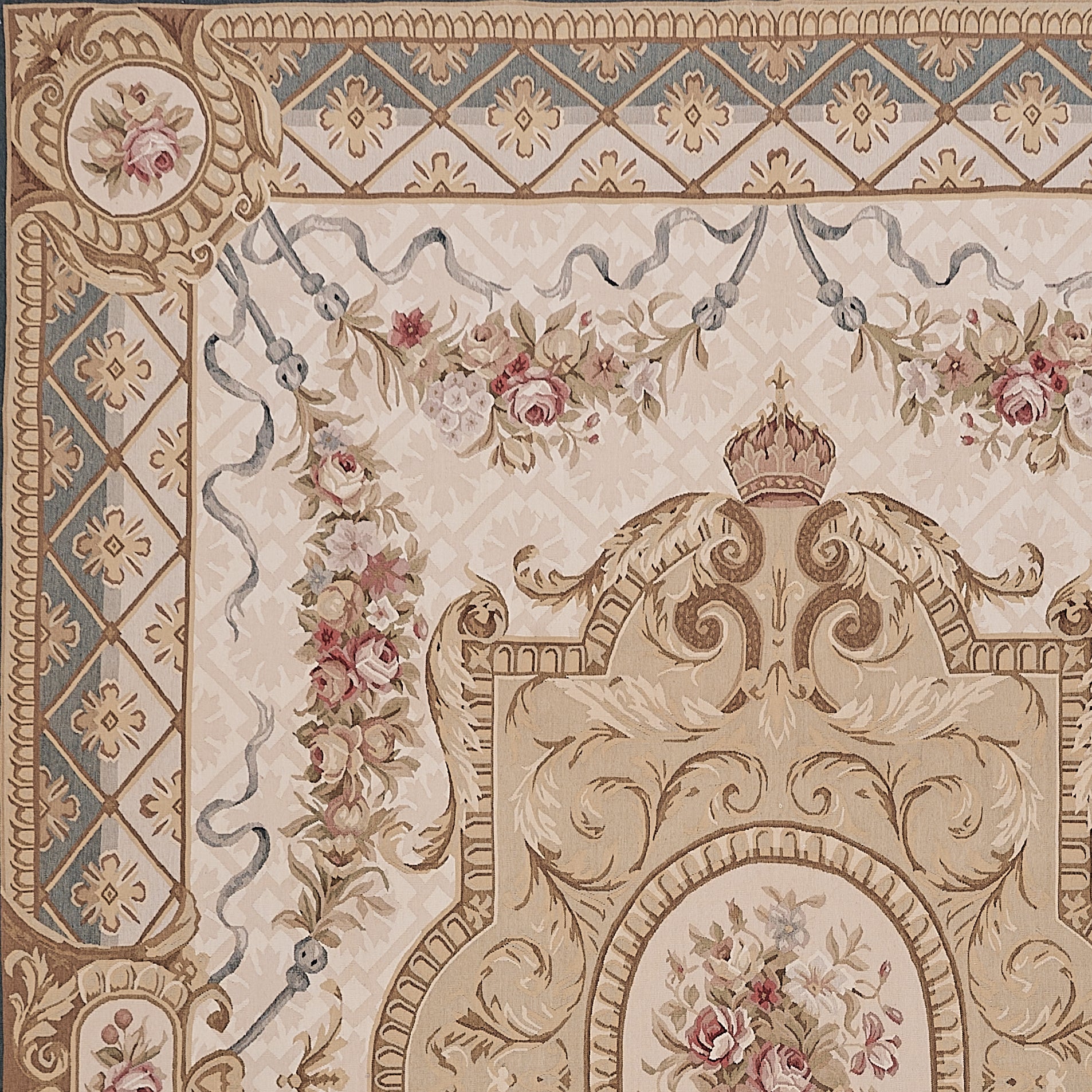 431 Antique 19th C Design Aubusson Rug