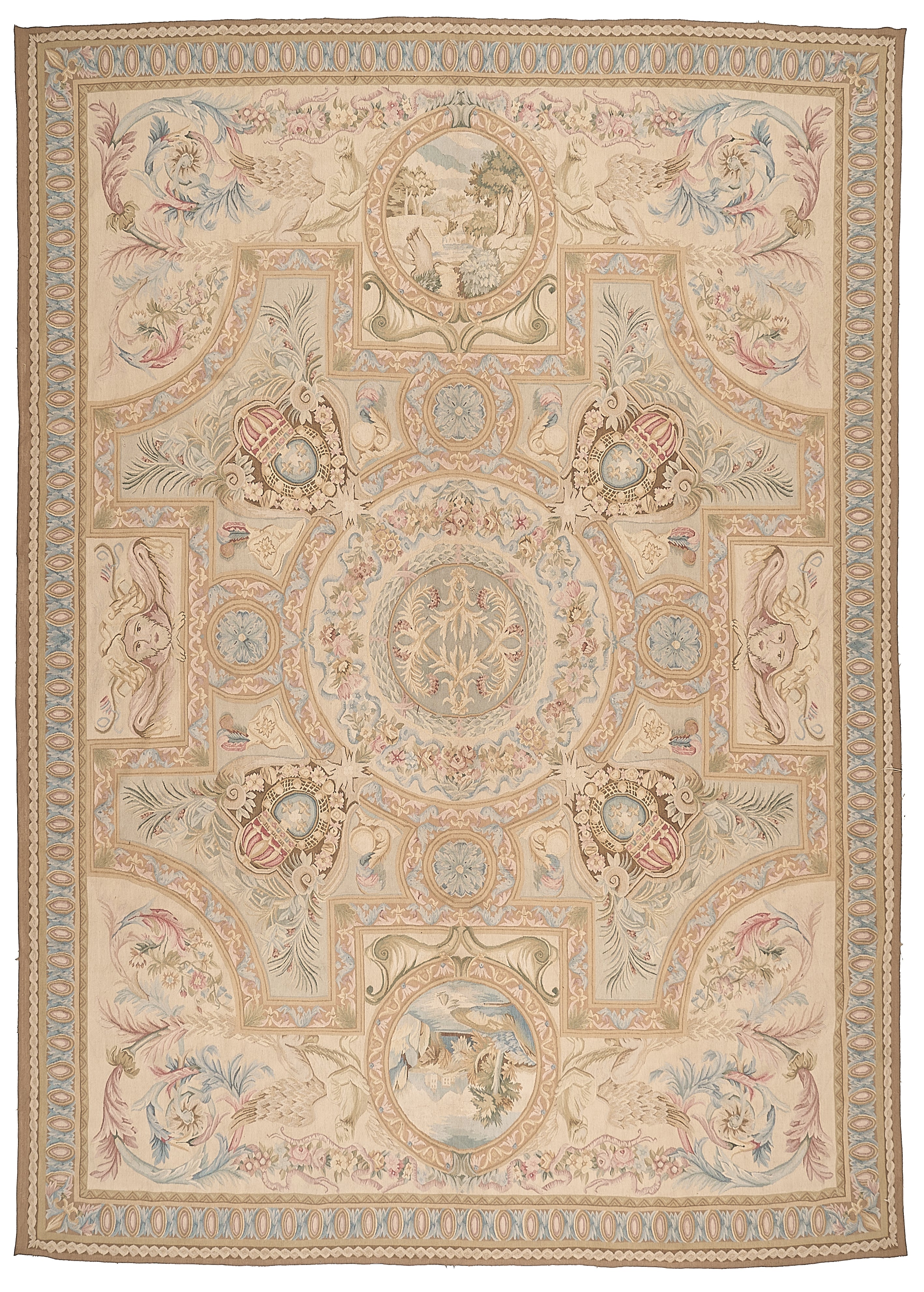Antique 19th C Design Aubusson Rug 457