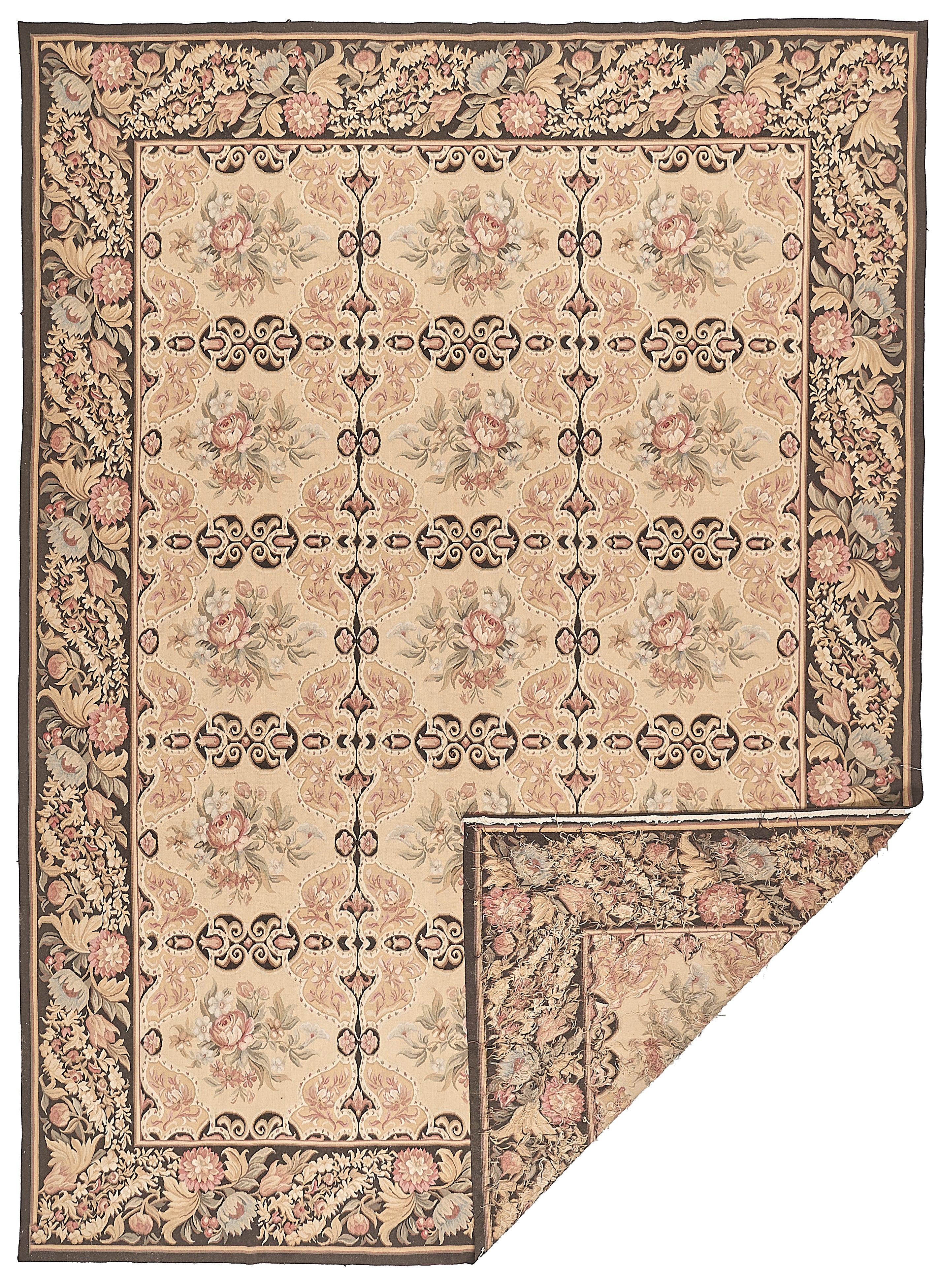 Antique 19th C Design Aubusson Rug 469