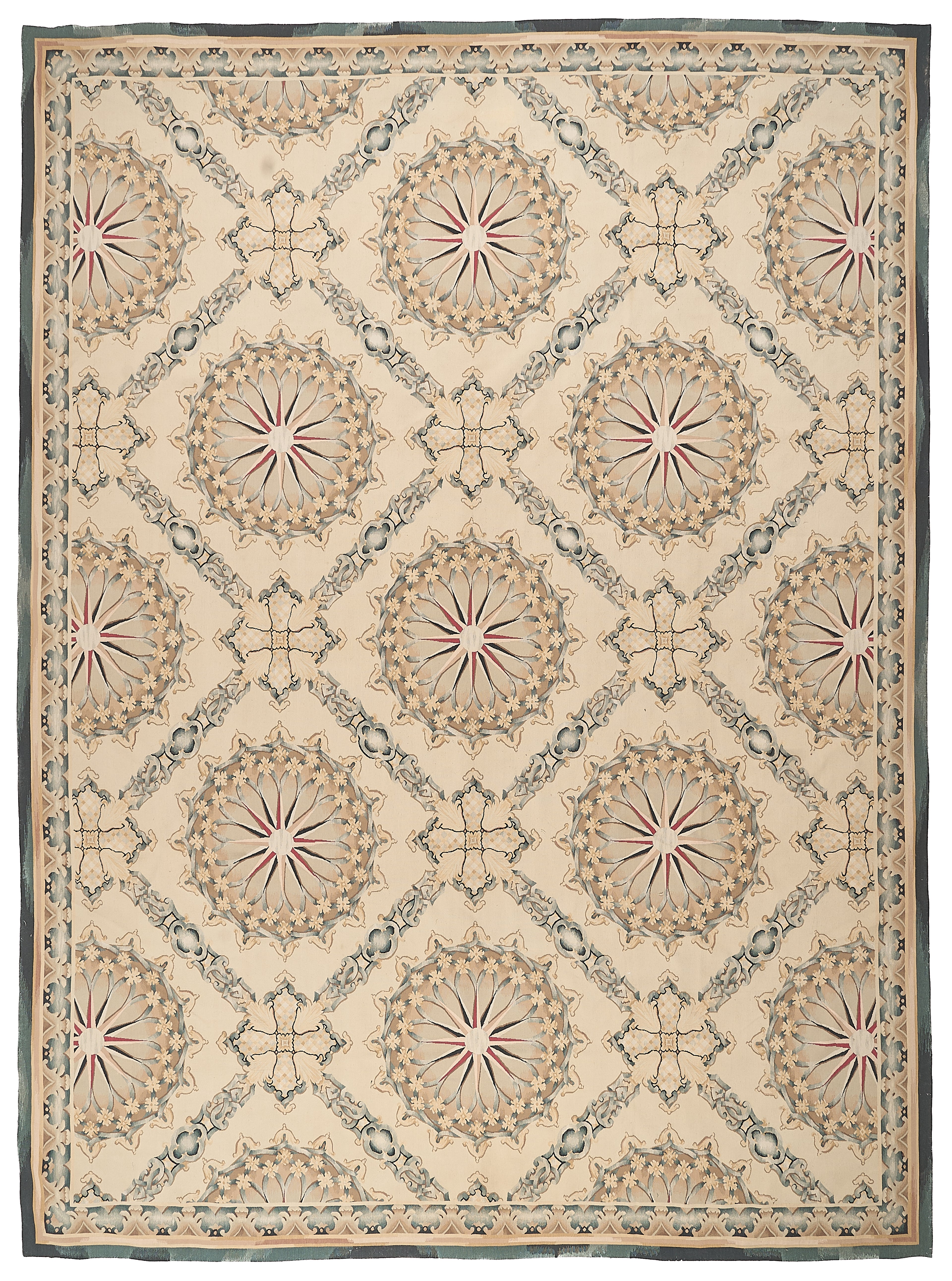 Antique 19th C Design Aubusson Rug 476