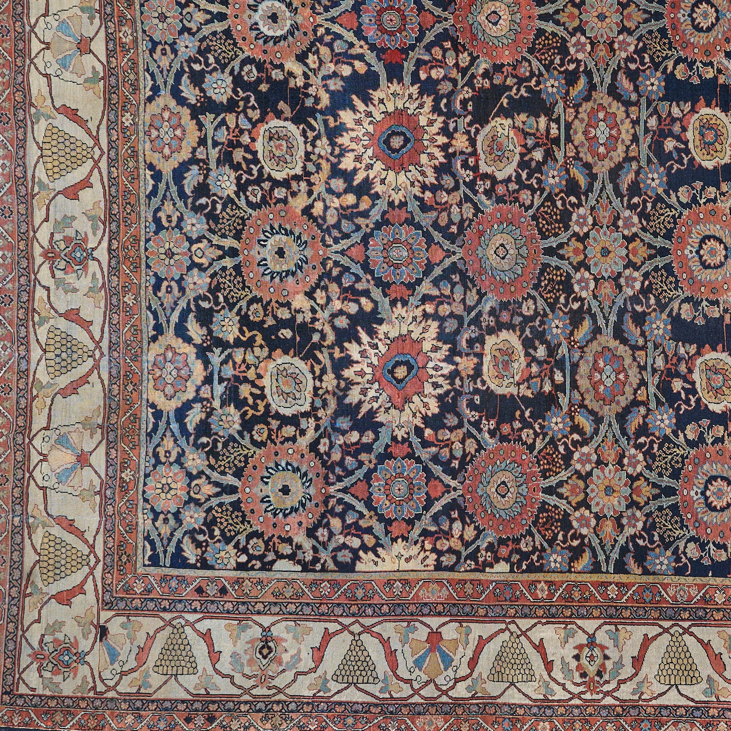 90019 Antique Persian Sultanabad Rug Circa 1880