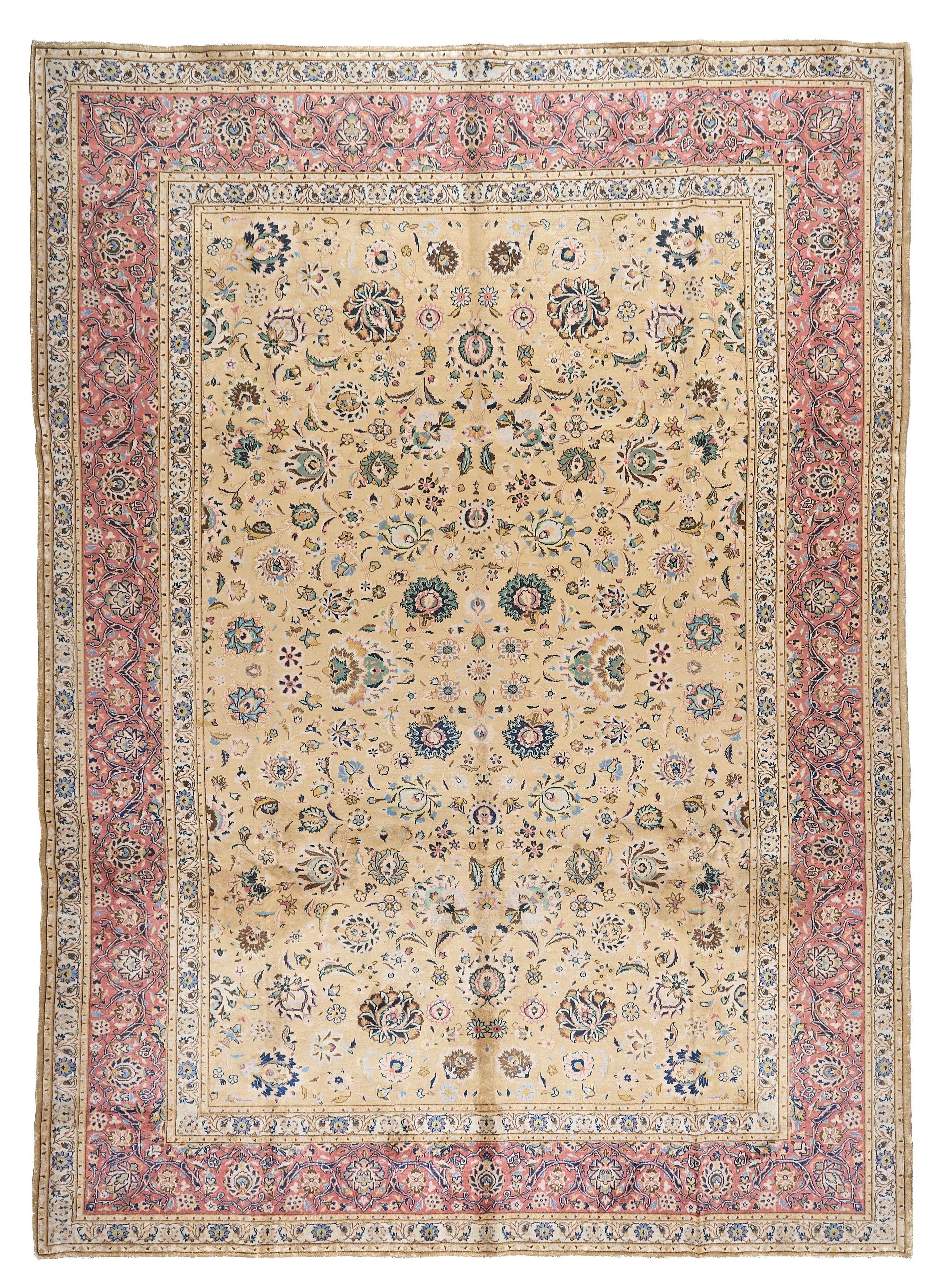 90048 Semi-Antique Persian Kashan Rug Circa 1920