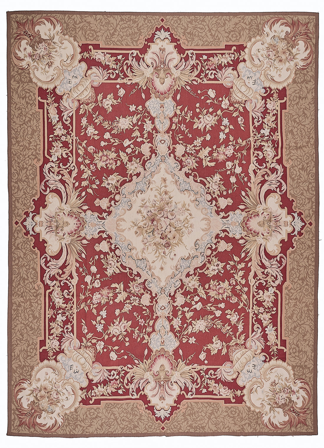 Antique 19th C Design Aubusson Rug 402