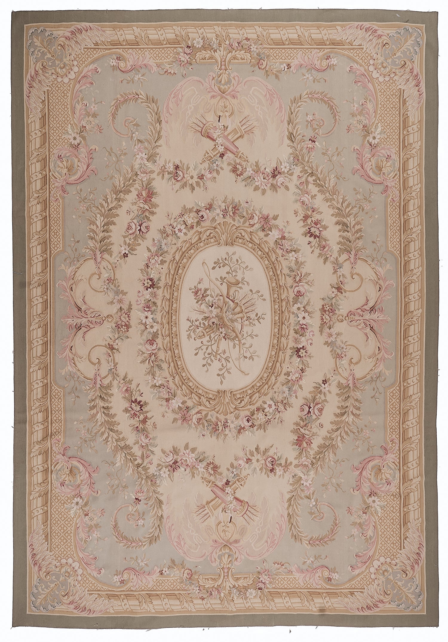 Antique 19th C Design Aubusson Rug 408
