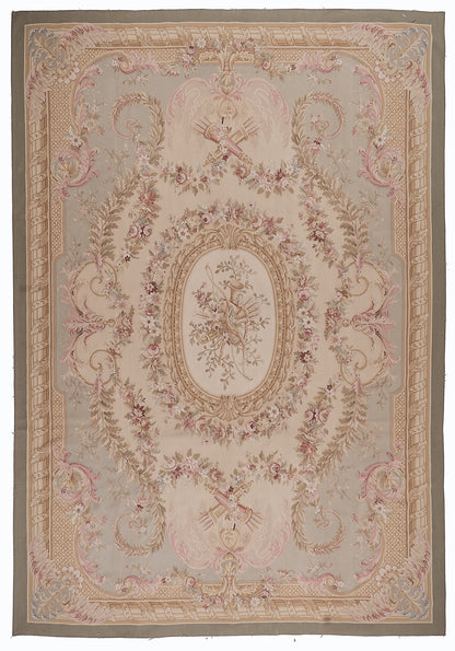 Antique 19th C Design Aubusson Rug 408