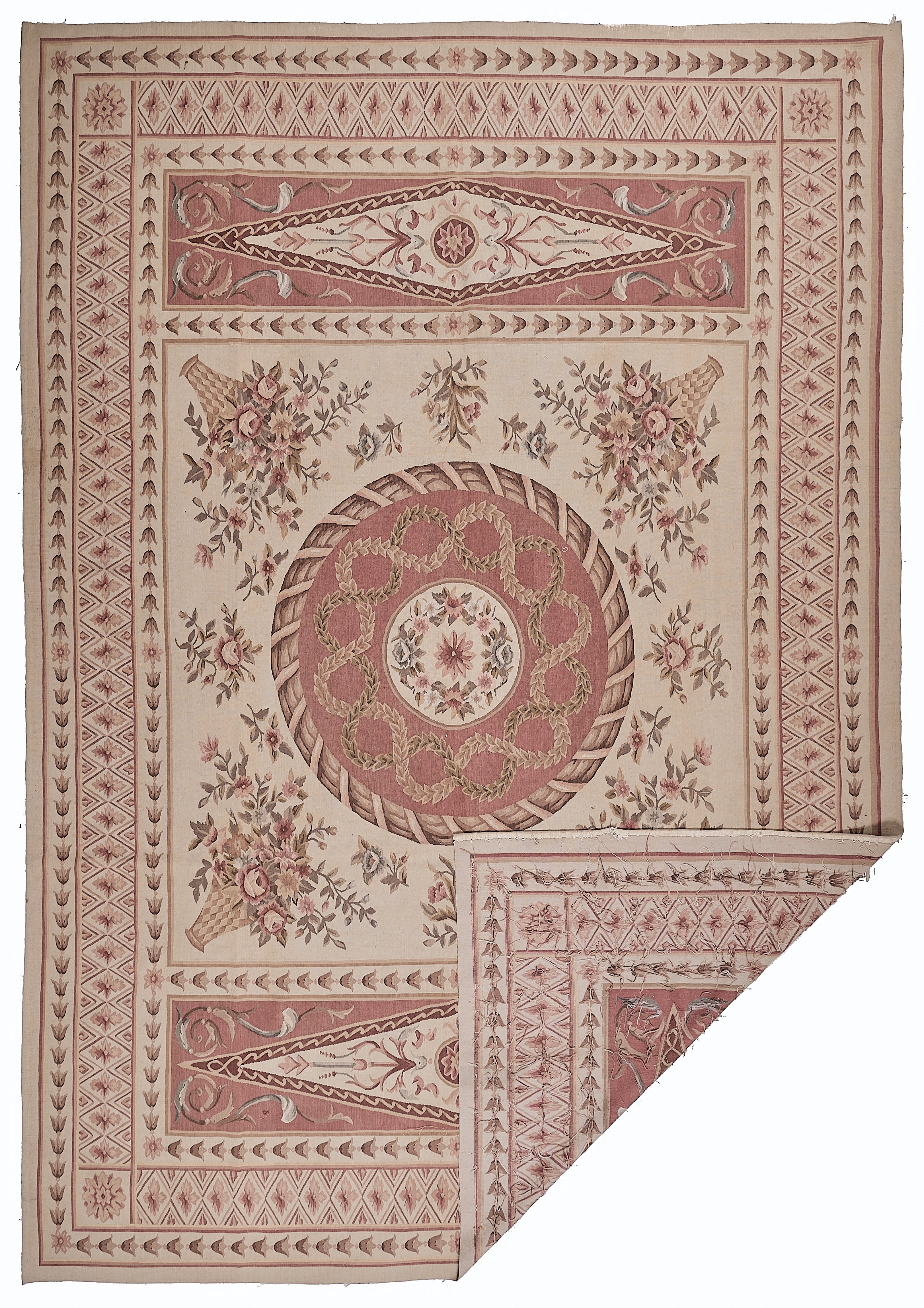 Antique 19th C Design Aubusson Rug 413