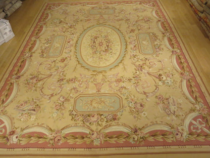 Antique 19th C Design Aubusson Rug 414