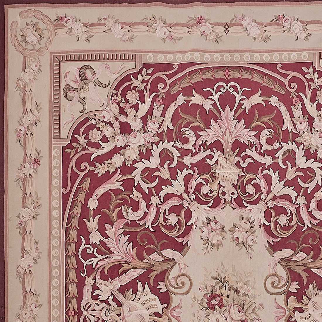 Antique 19th C Design Aubusson Rug 417
