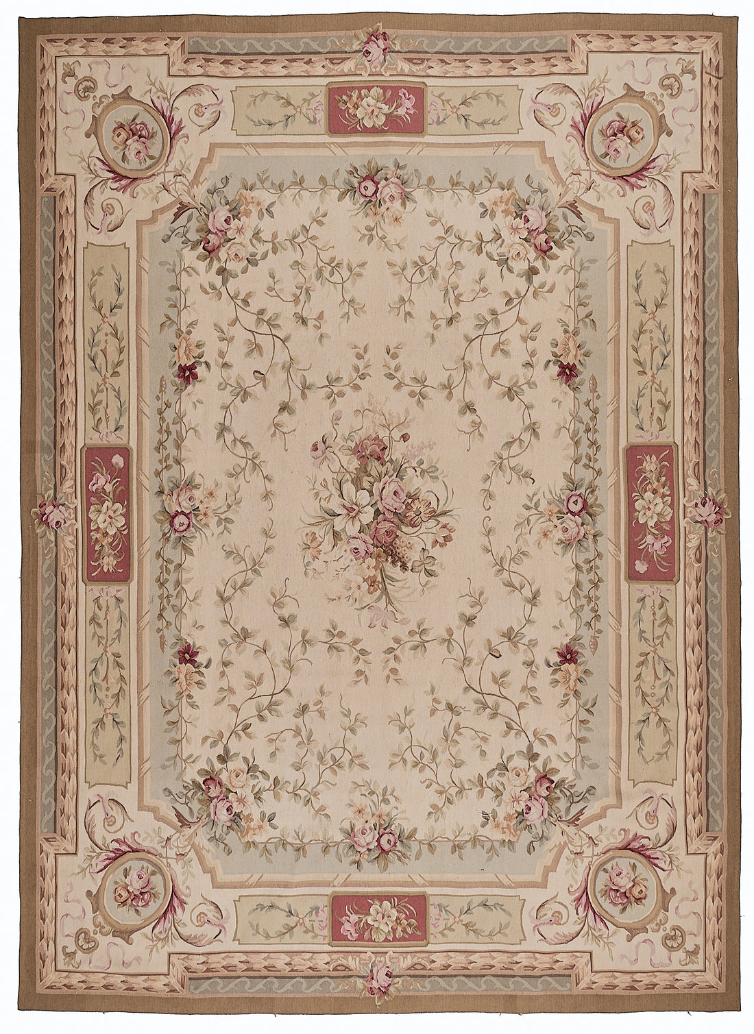Antique 19th C Design Aubusson Rug 421