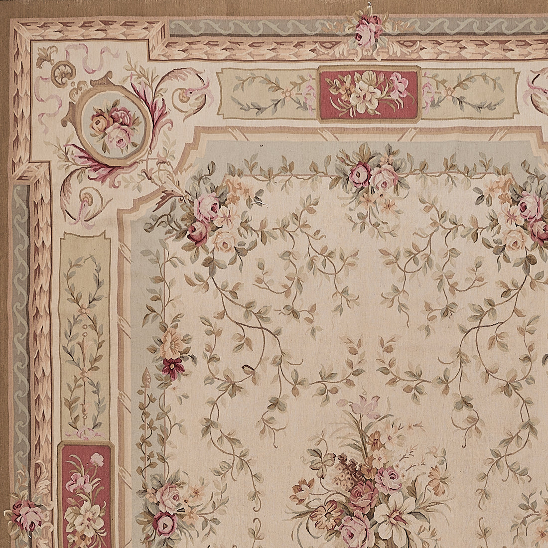 Antique 19th C Design Aubusson Rug 421