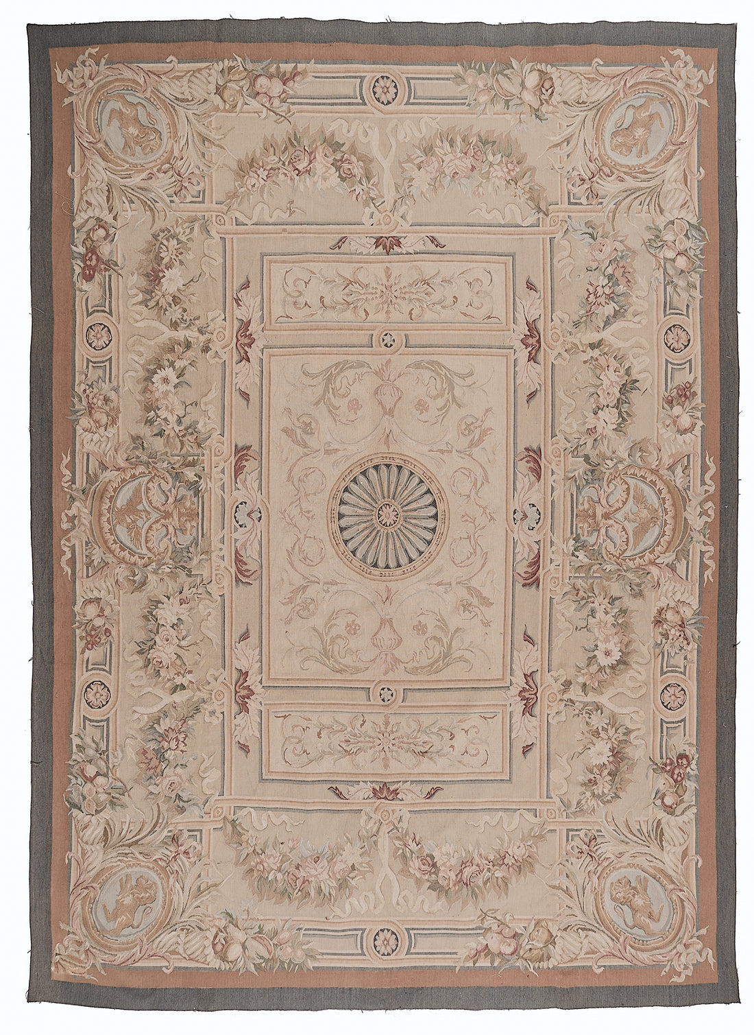 Antique 19th C Design Aubusson Rug 423