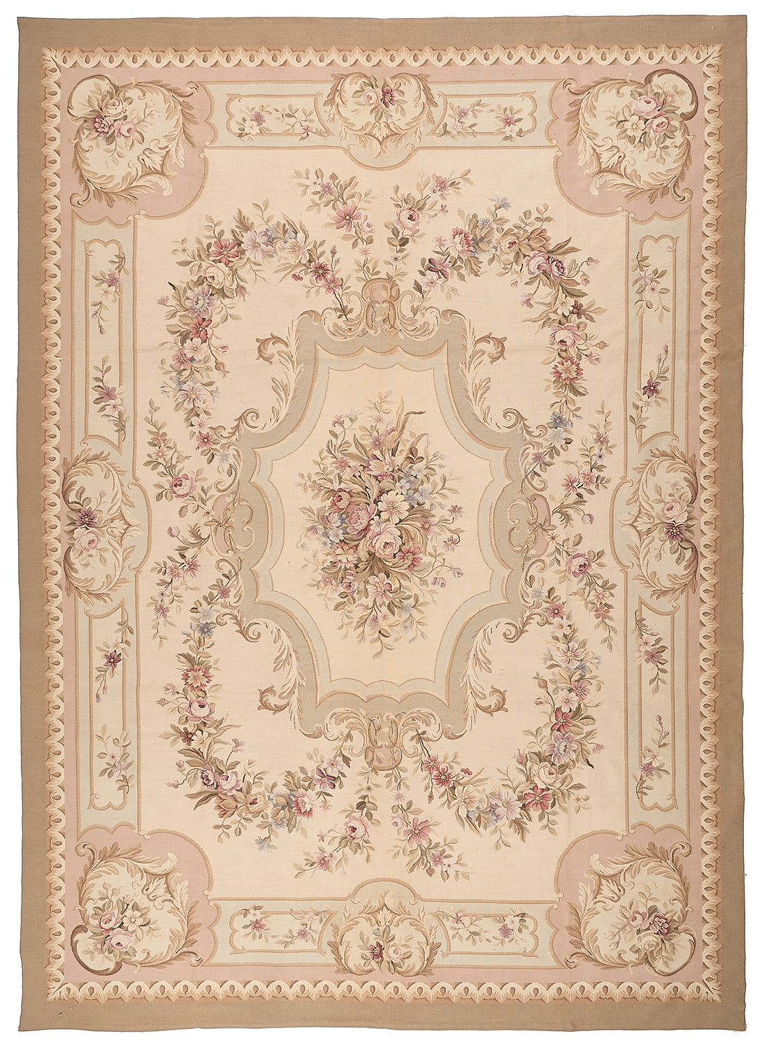 Antique 19th C Design Aubusson Rug 427