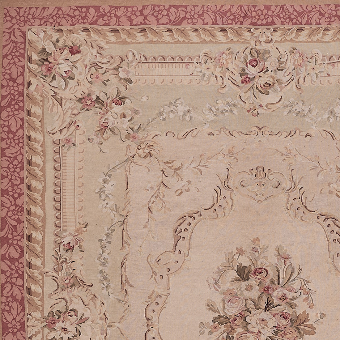 Antique 19th C Design Aubusson Rug 430