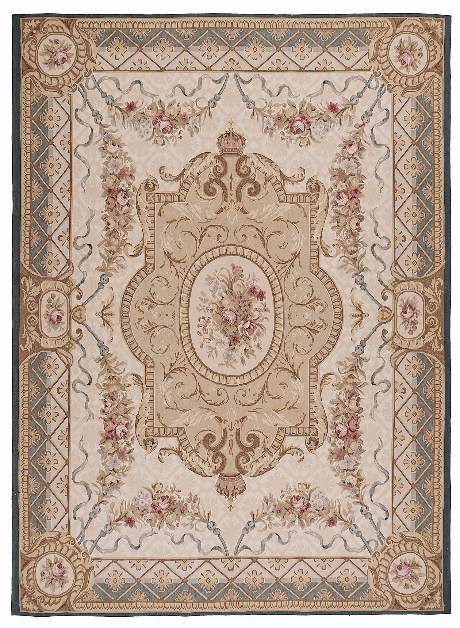 431 Antique 19th C Design Aubusson Rug