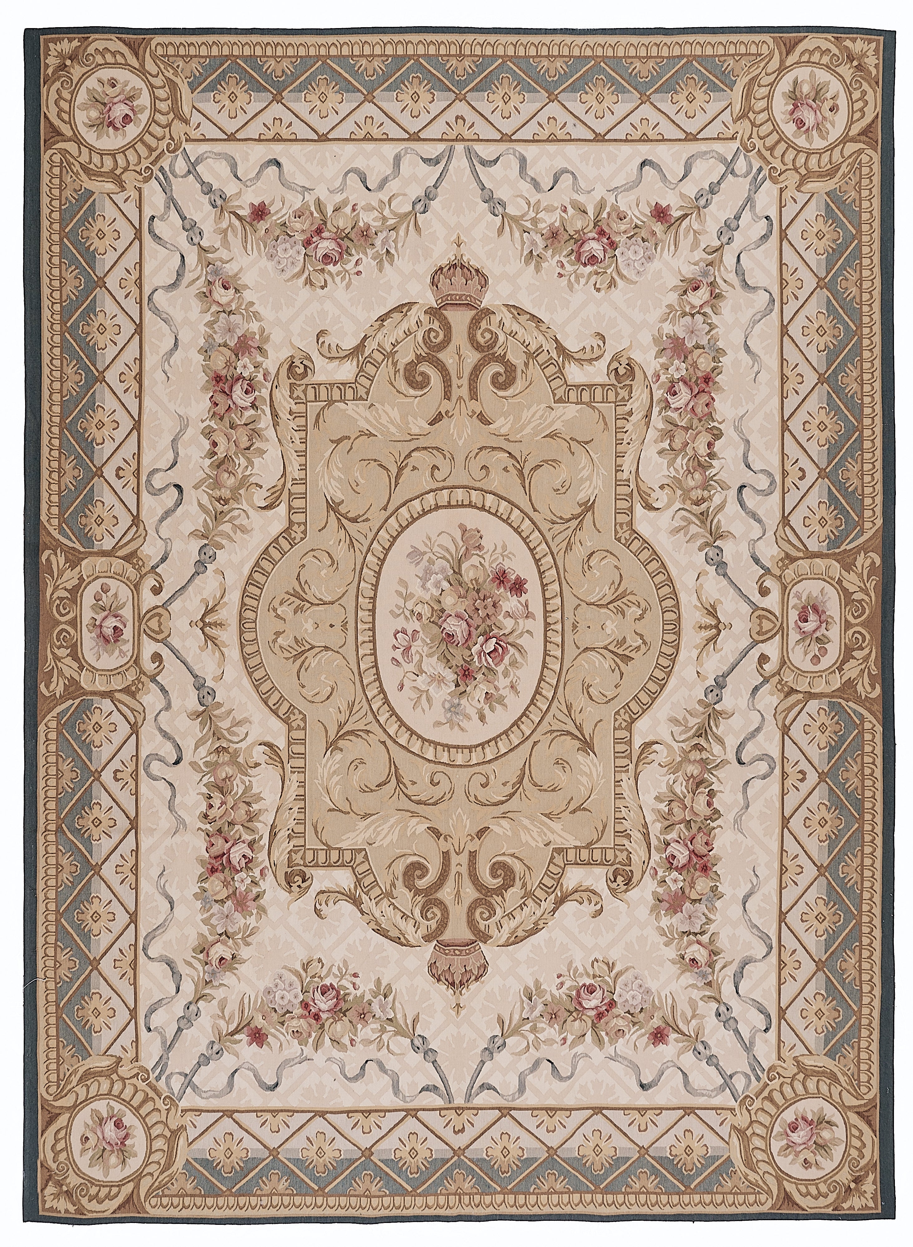 431 Antique 19th C Design Aubusson Rug