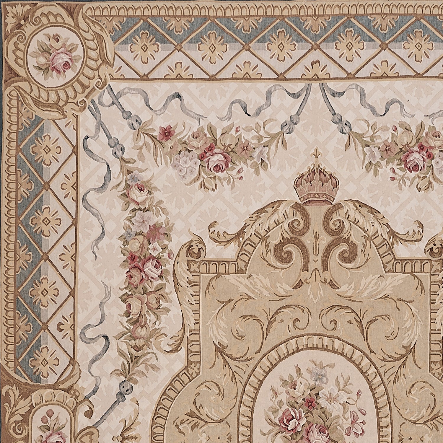 431 Antique 19th C Design Aubusson Rug