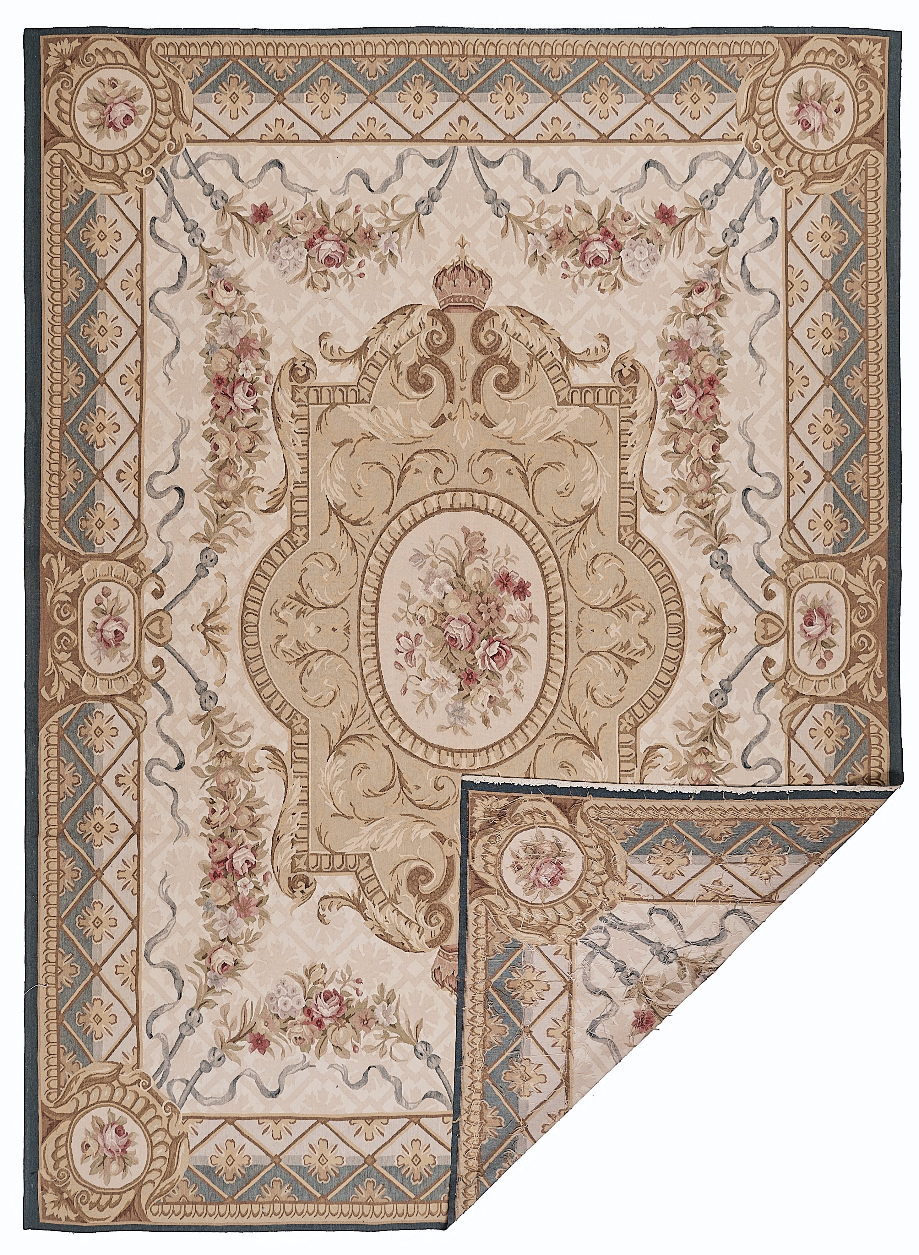 431 Antique 19th C Design Aubusson Rug
