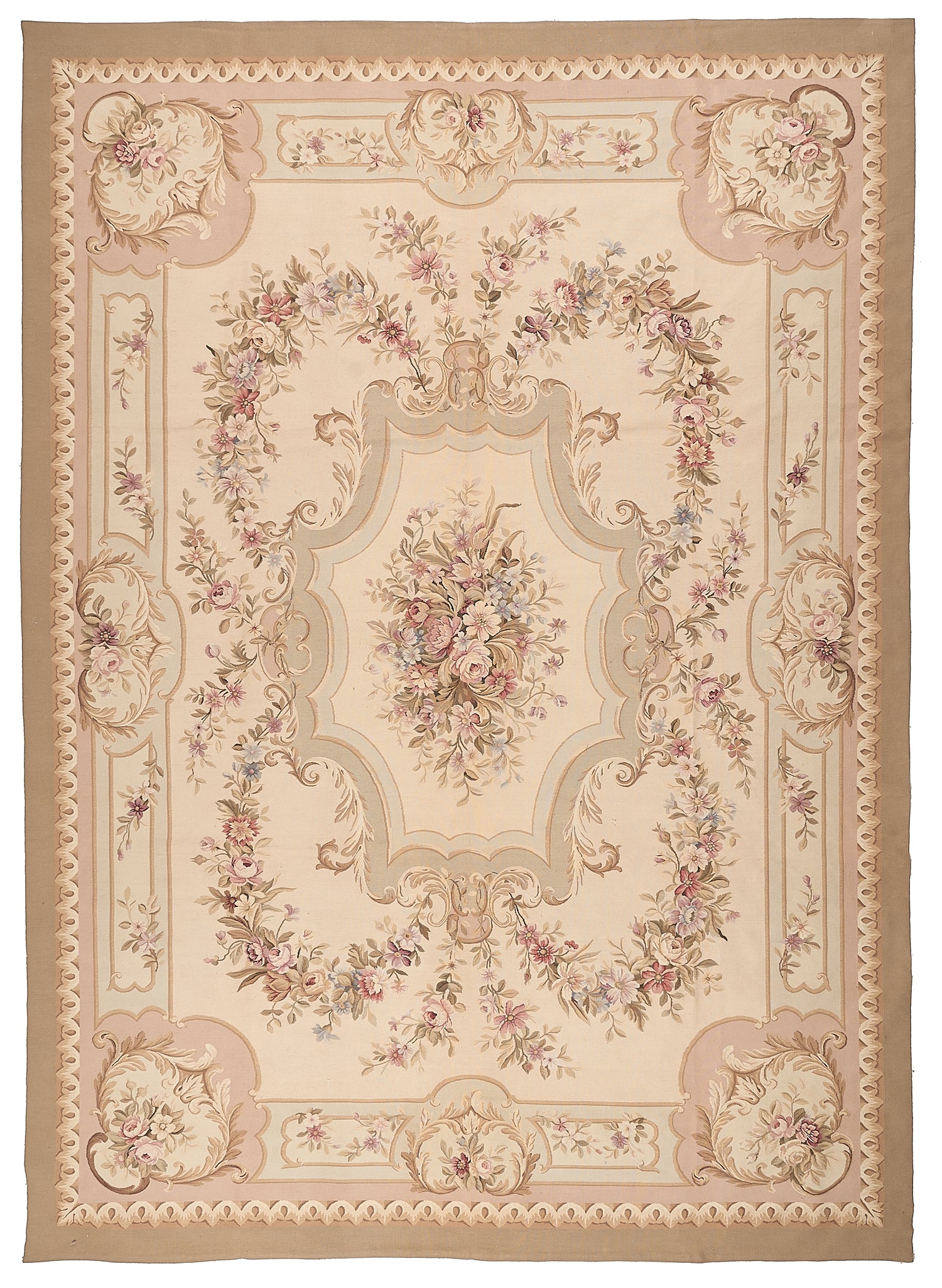 439 Antique 19th C Design Aubusson Rug