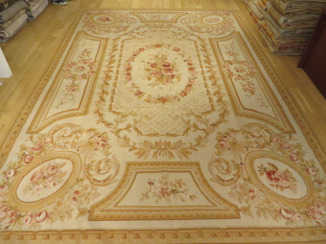 Antique 19th C Design Aubusson Rug 443