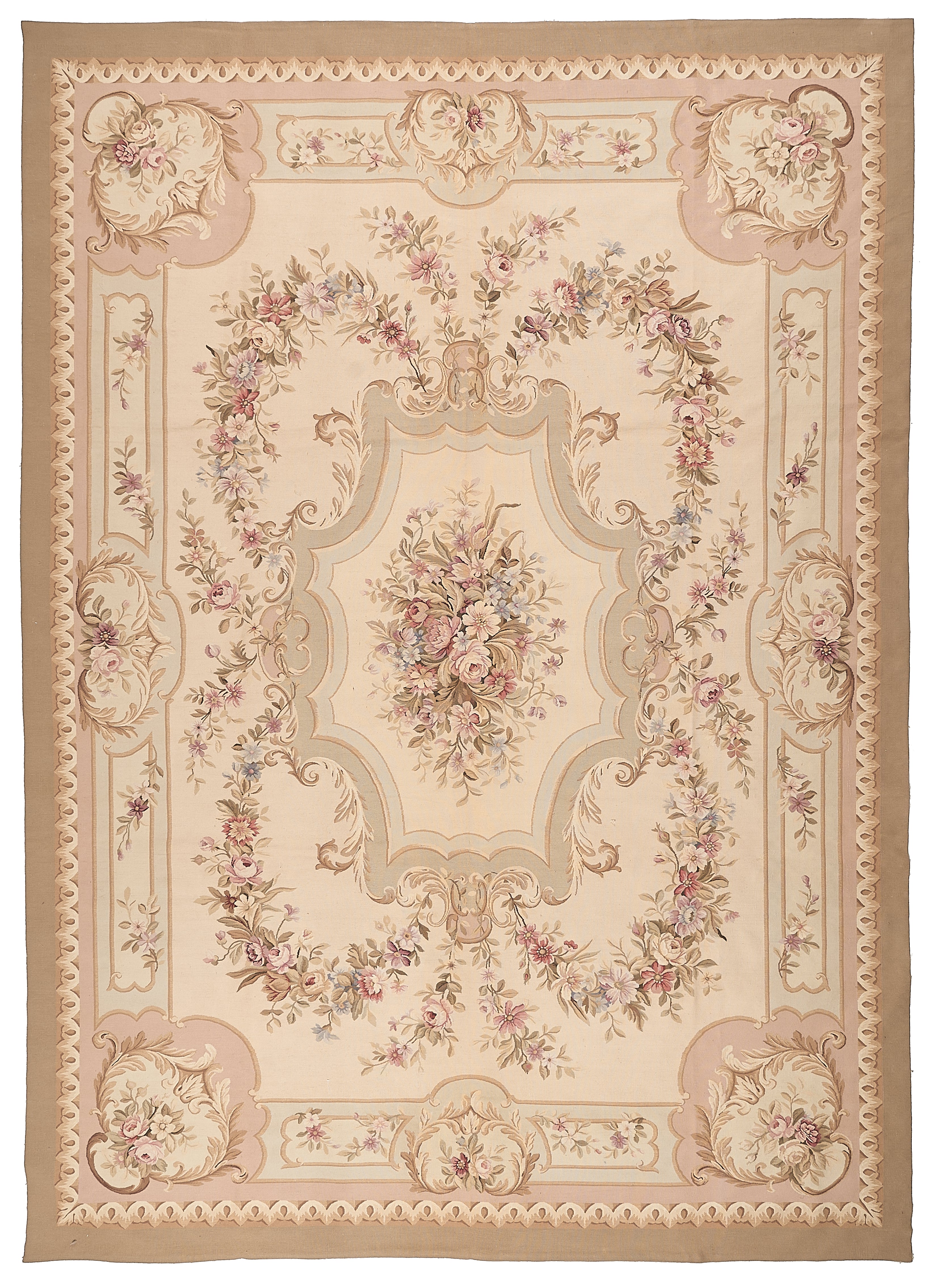 444 Antique 19th C Design Aubusson Rug