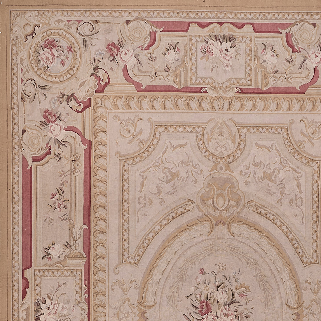 Antique 19th C Design Aubusson Rug 447