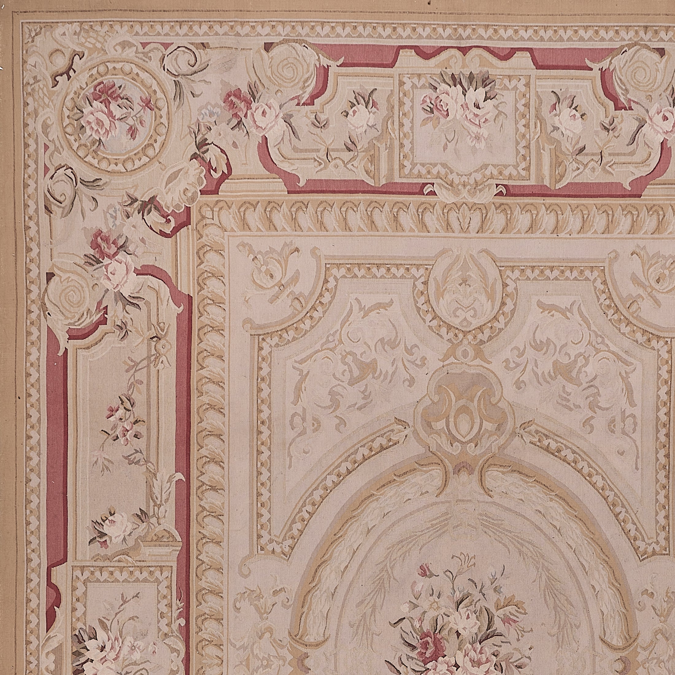 447 Antique 19th C Design Aubusson Rug
