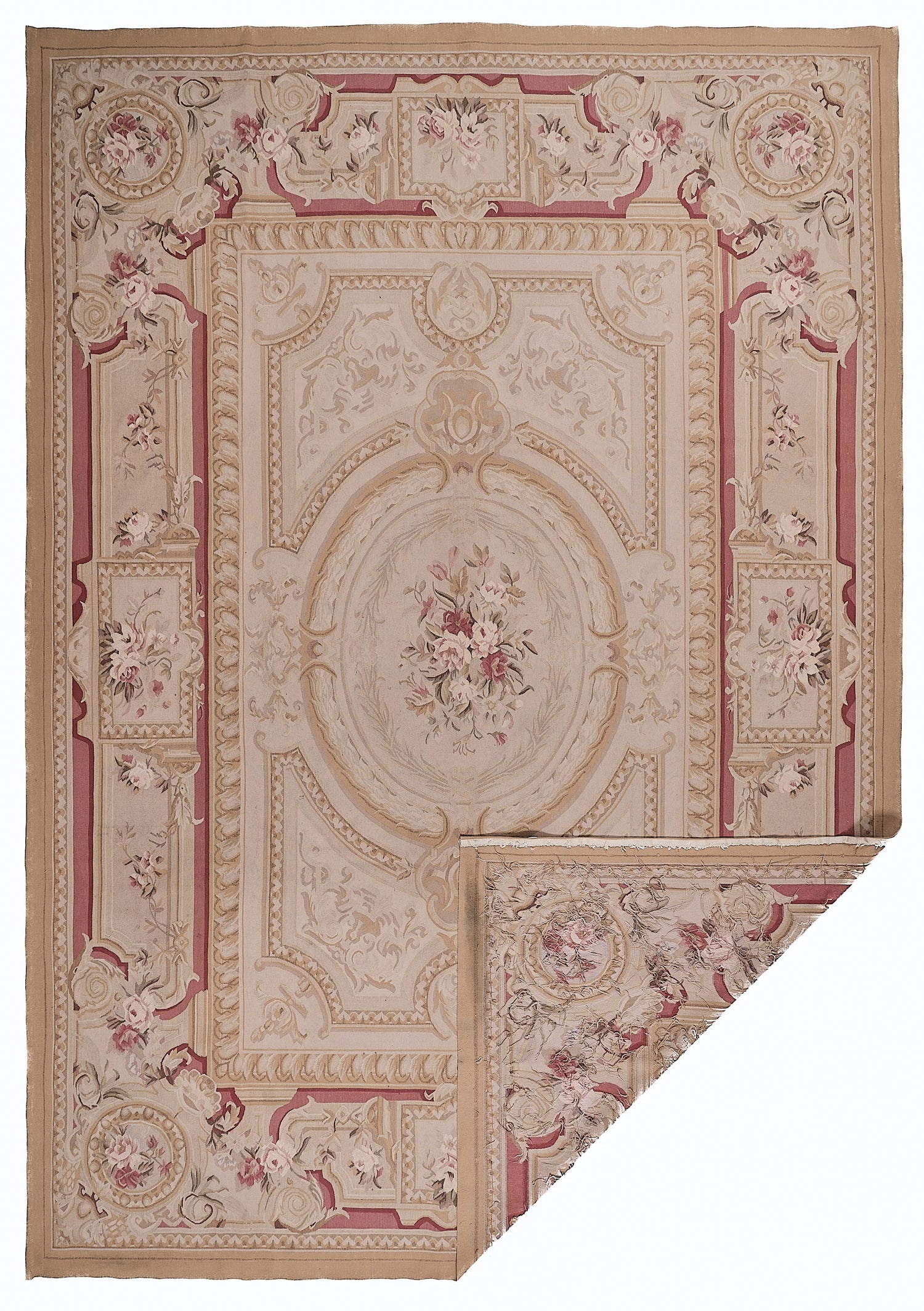 447 Antique 19th C Design Aubusson Rug