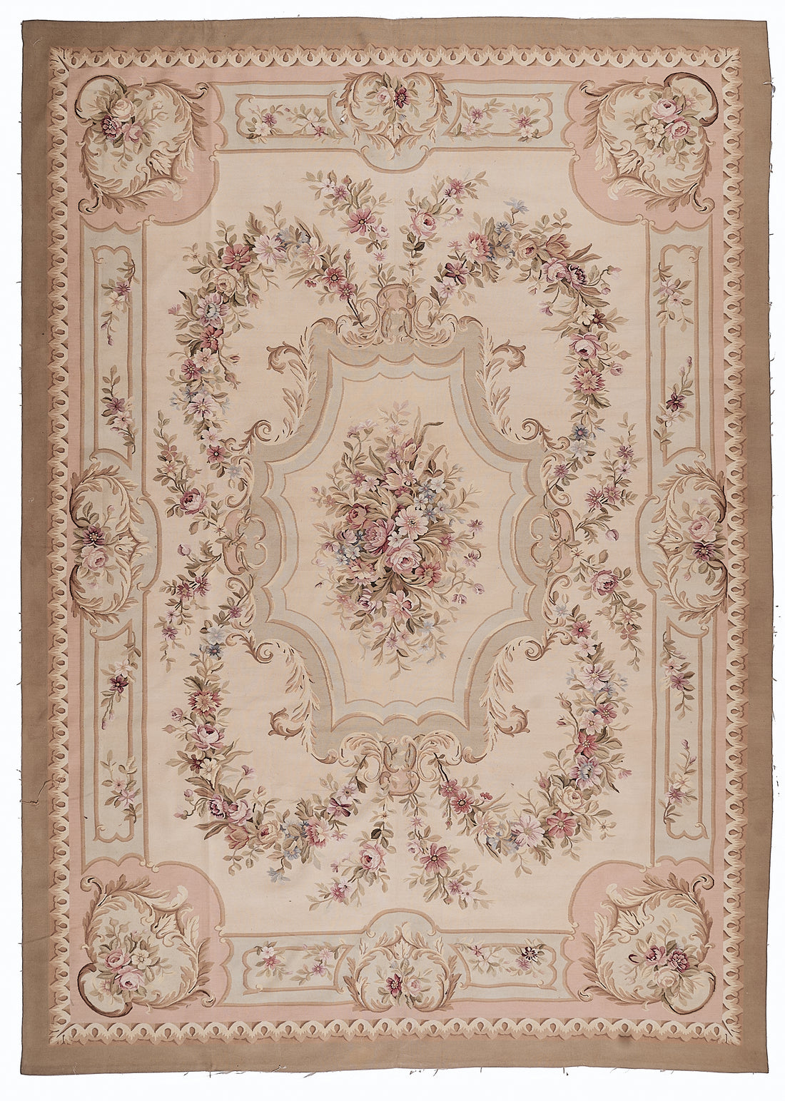 Antique 19th C Design Aubusson Rug 451