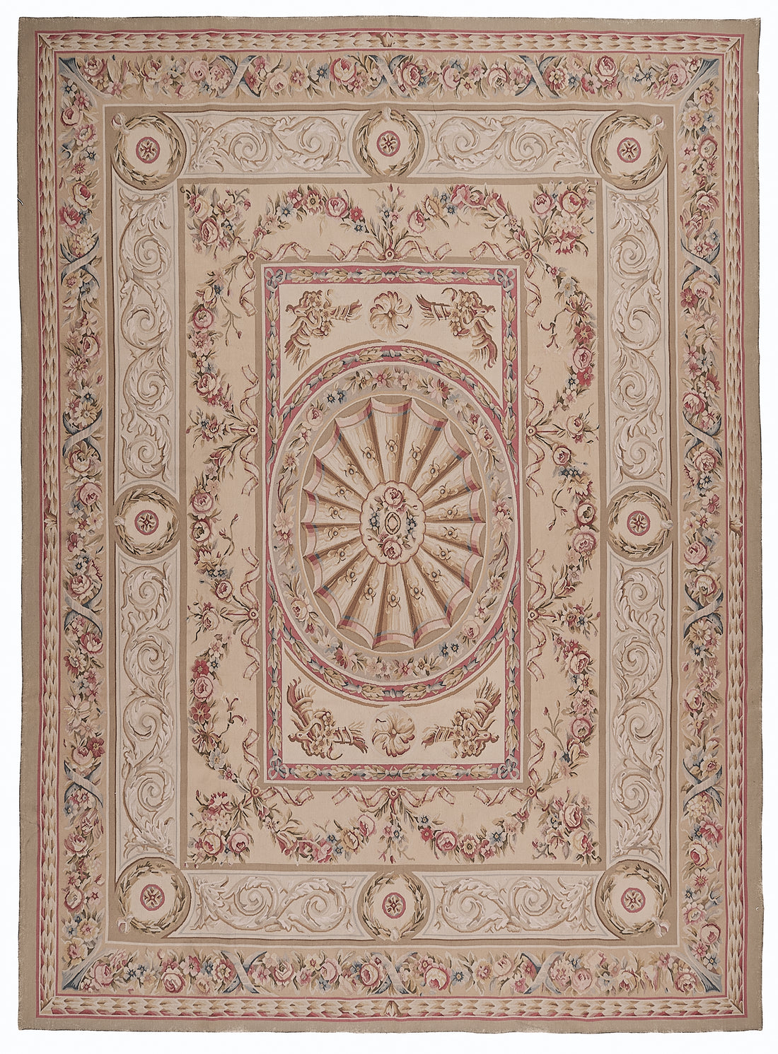 Antique 19th C Design Aubusson Rug 454