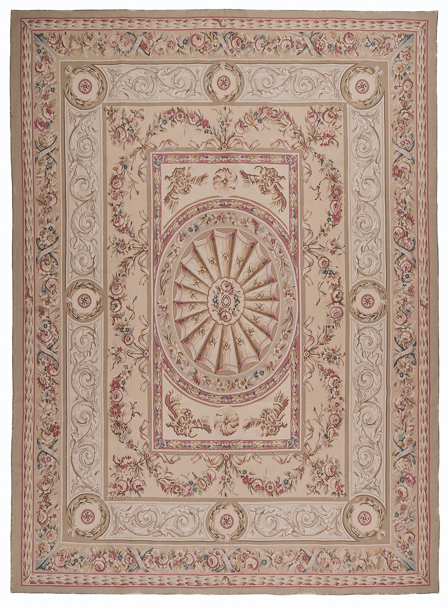 454 Antique 19th C Design Aubusson Rug