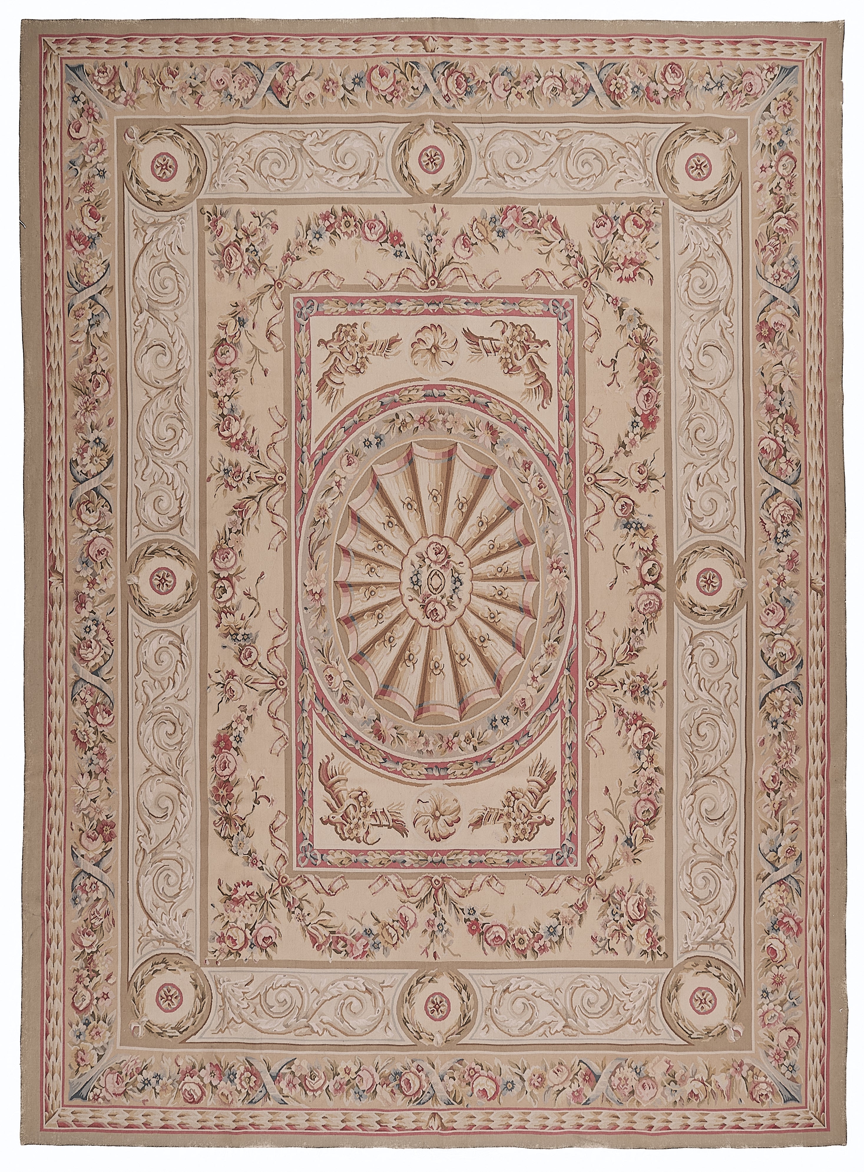454 Antique 19th C Design Aubusson Rug