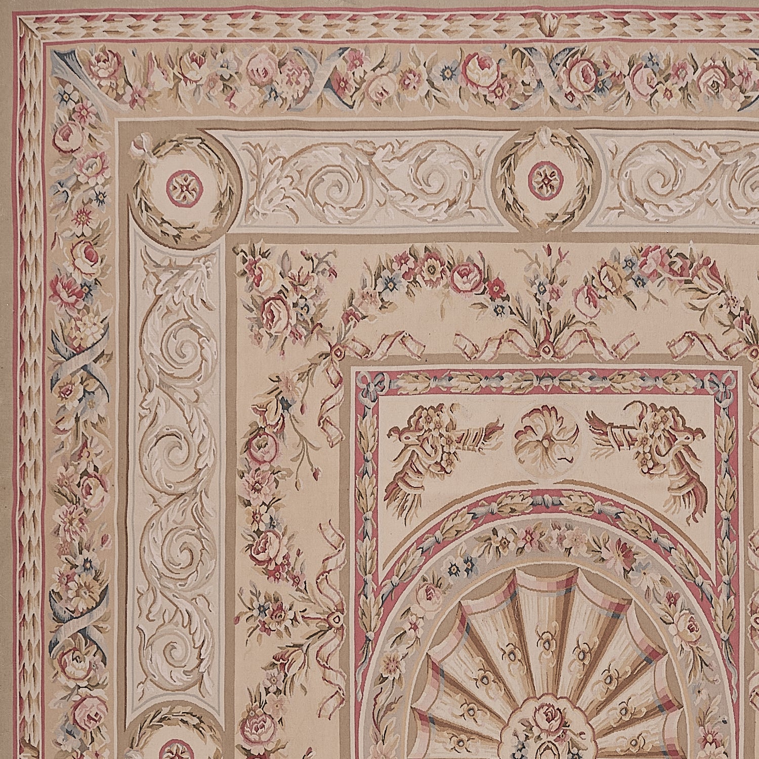 454 Antique 19th C Design Aubusson Rug