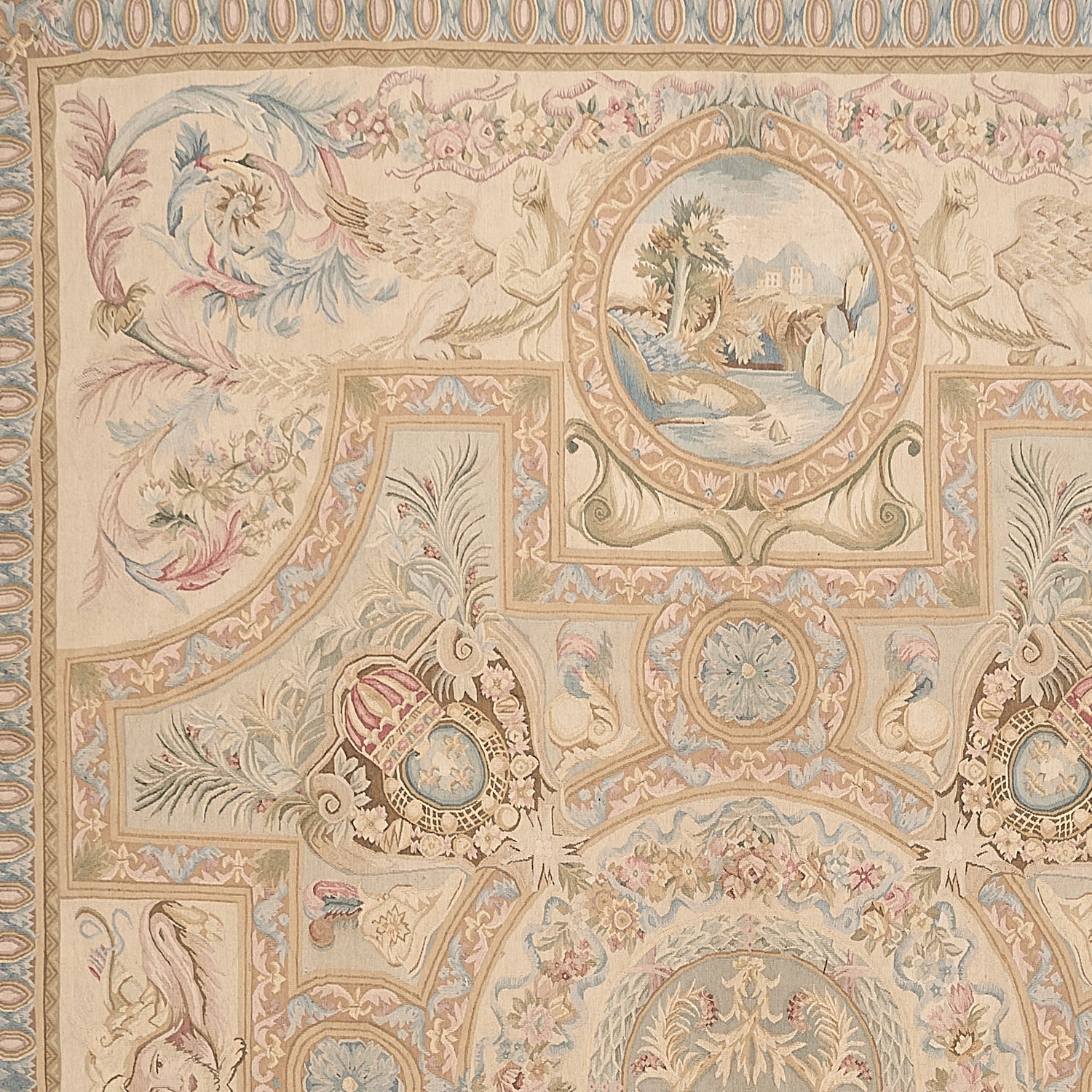 Antique 19th C Design Aubusson Rug 457