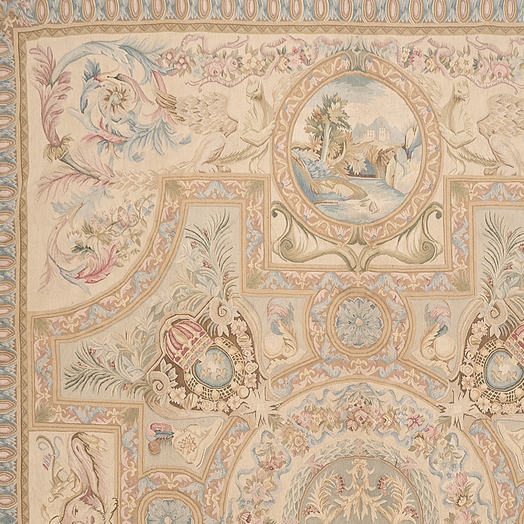 Antique 19th C Design Aubusson Rug 457