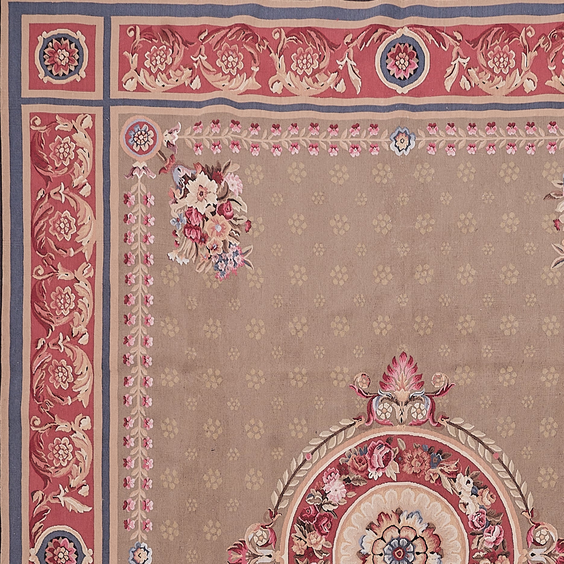 Antique 19th C Design Aubusson Rug 464