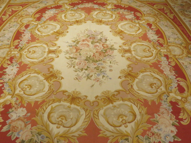 Antique 19th C Design Aubusson Rug 468
