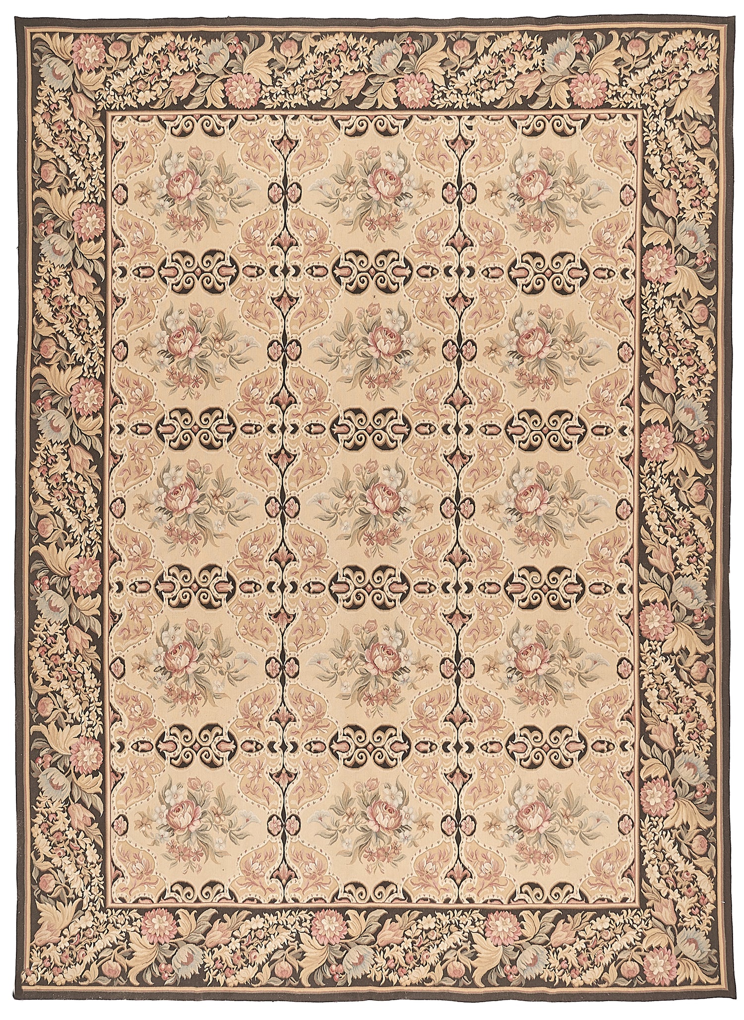 Antique 19th C Design Aubusson Rug 469