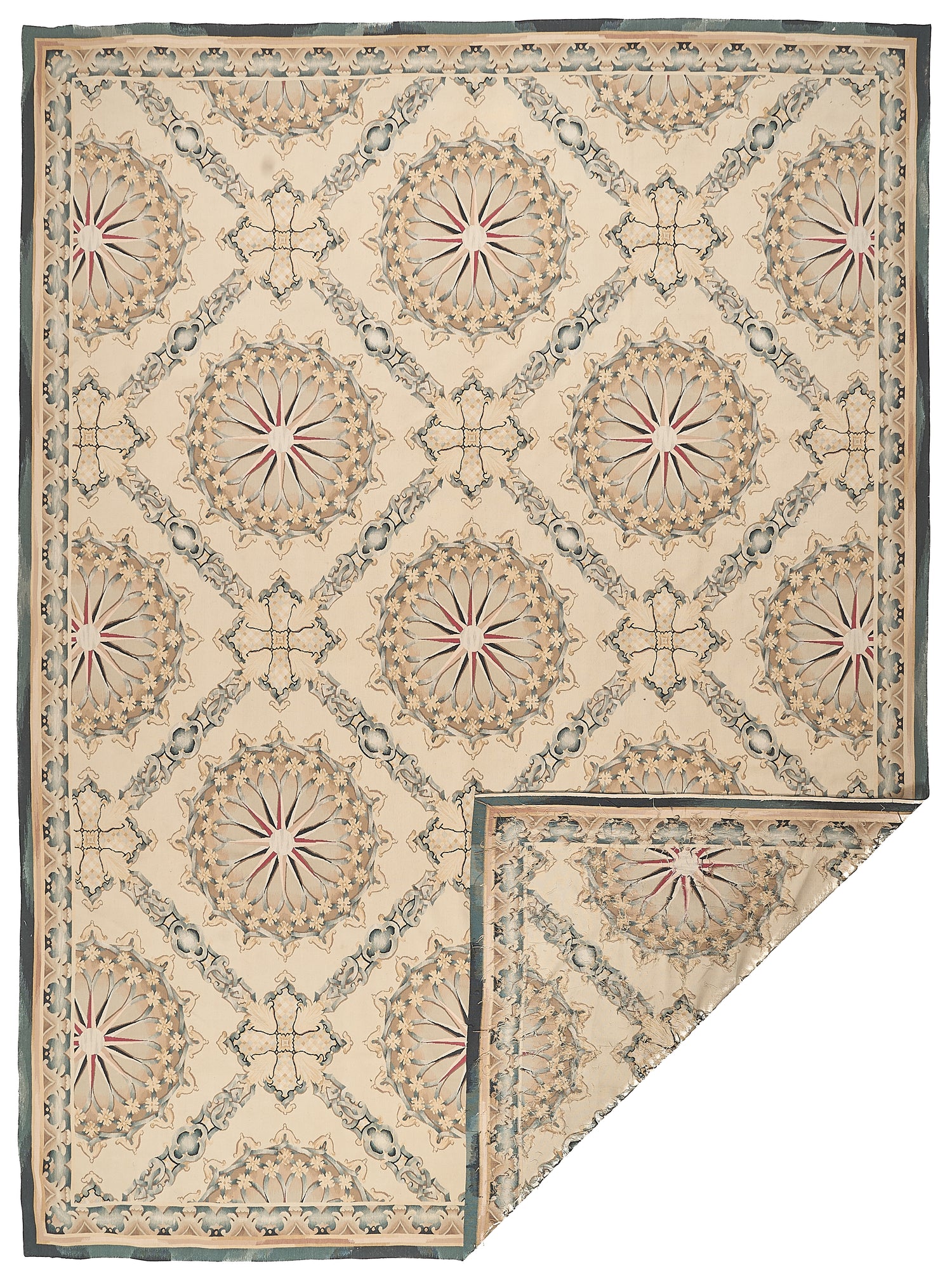 Antique 19th C Design Aubusson Rug 470