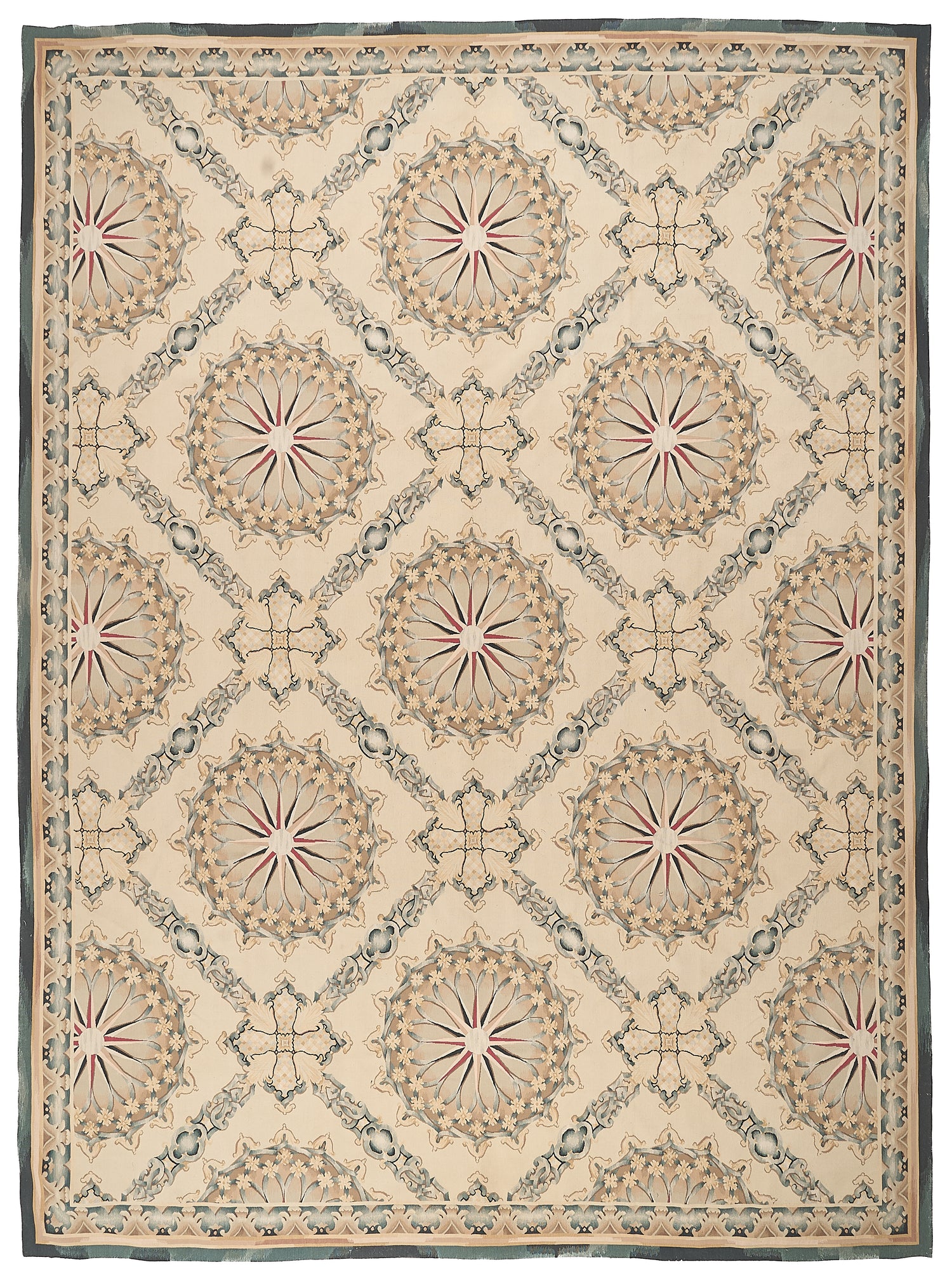 Antique 19th C Design Aubusson Rug 476