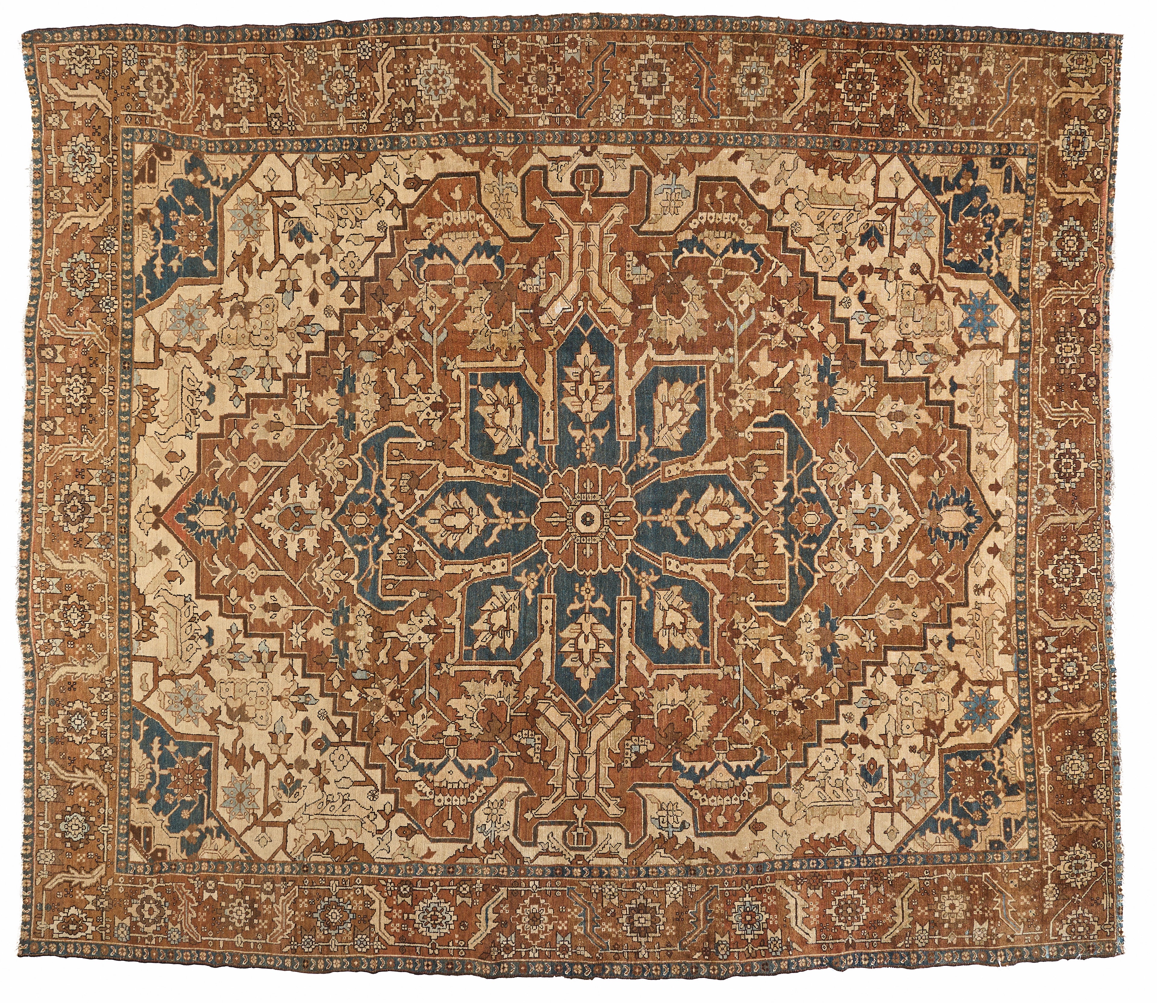 90003 Antique Persian Serapi Rug Circa 1900