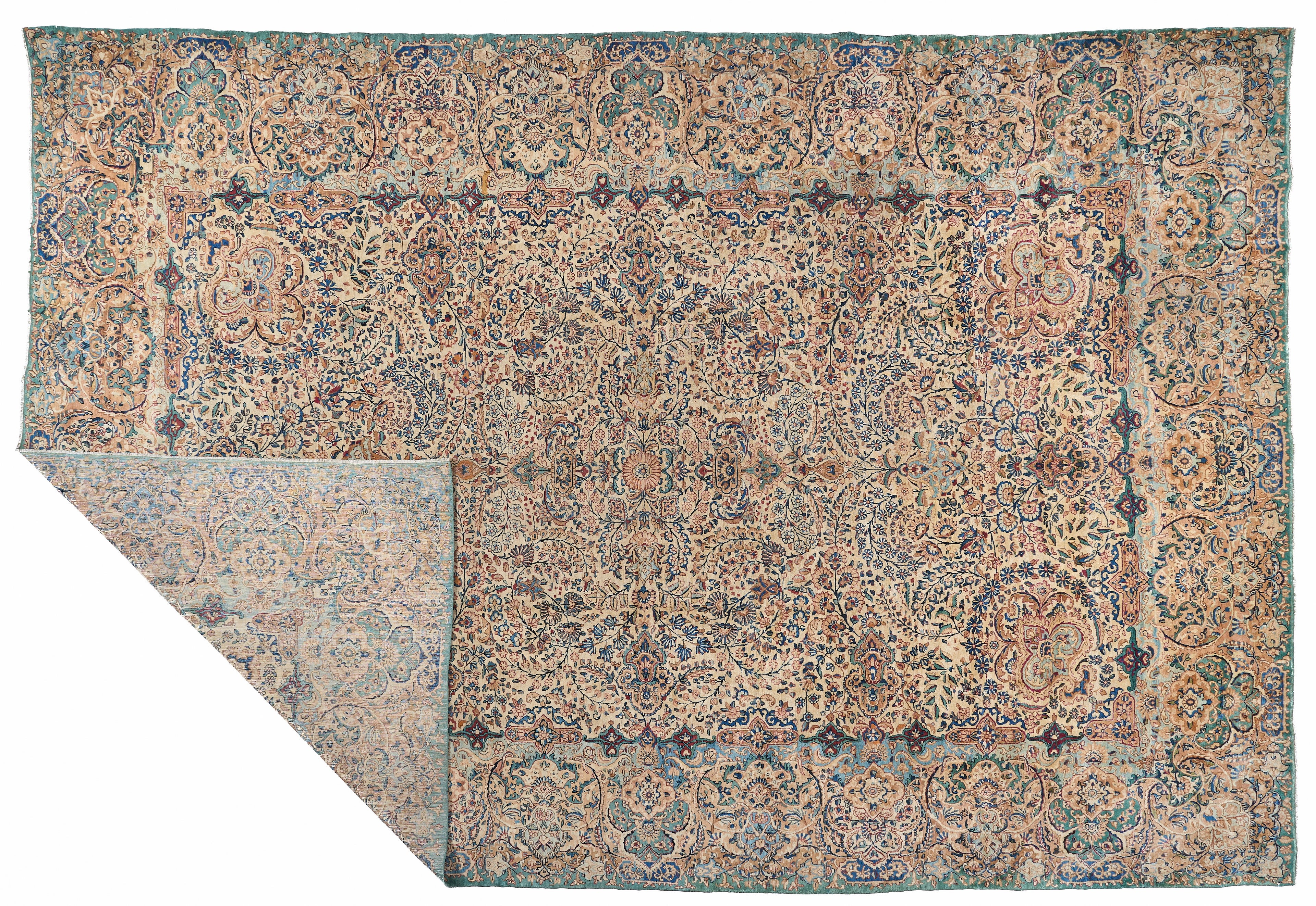 90006 Antique Persian Laver Kerman Circa 1900