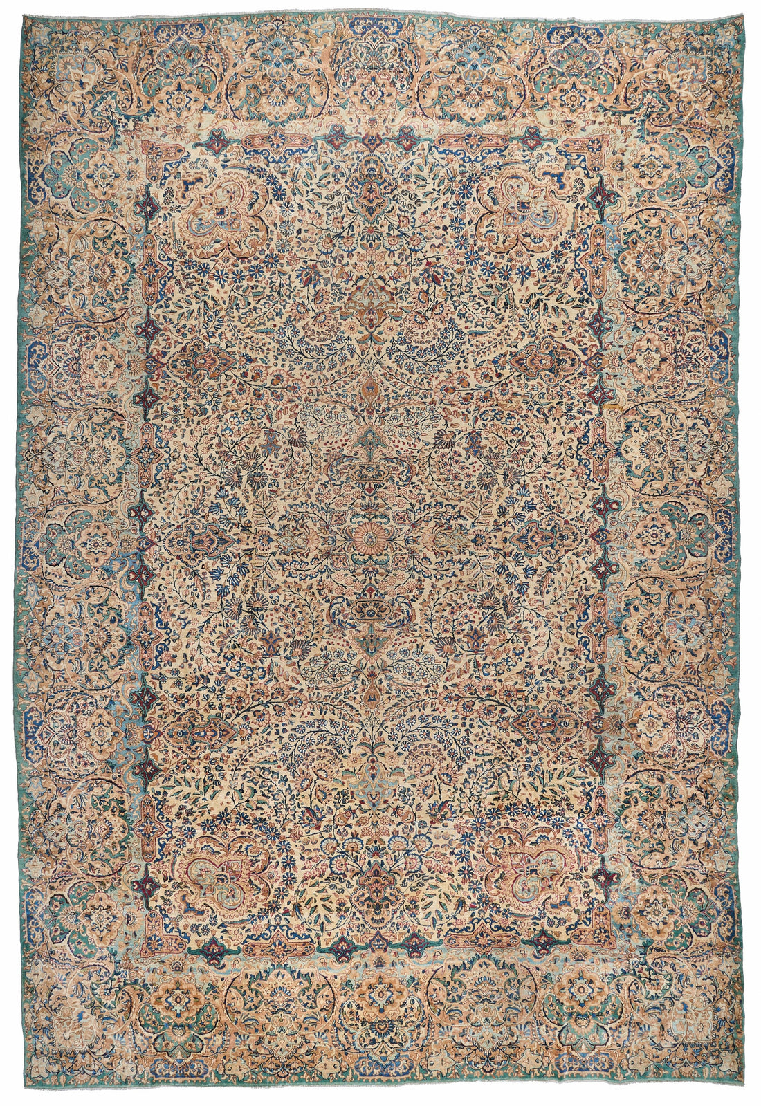 90006 Antique Persian Laver Kerman Circa 1900