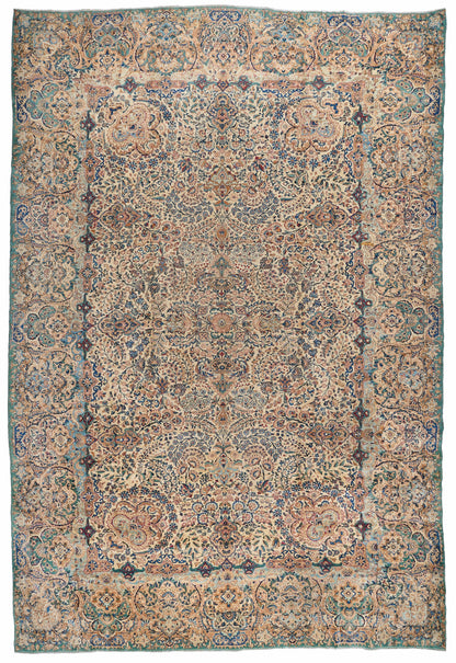 90006 Antique Persian Laver Kerman Circa 1900