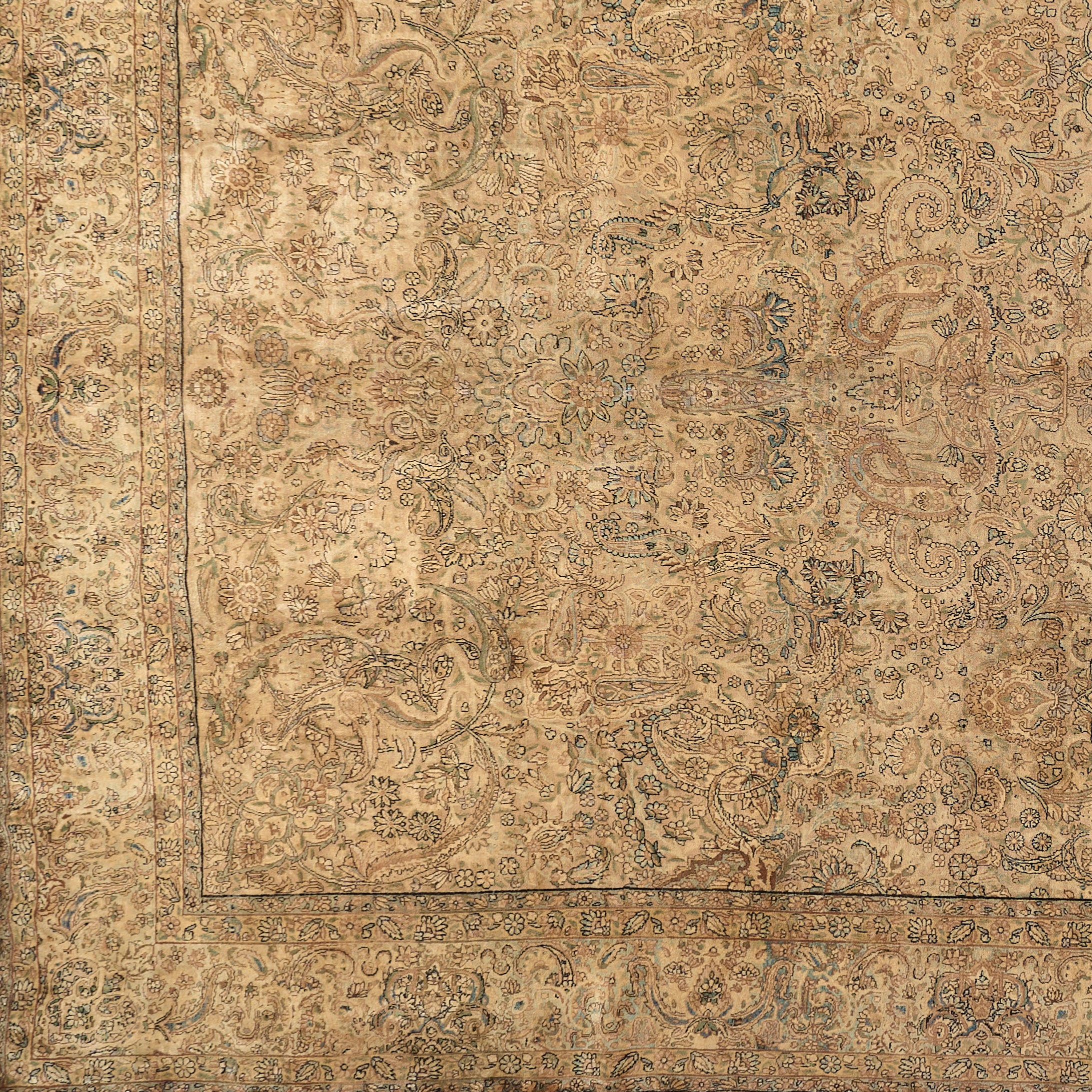 90012 Antique Persian Laver kirman Circa 1900