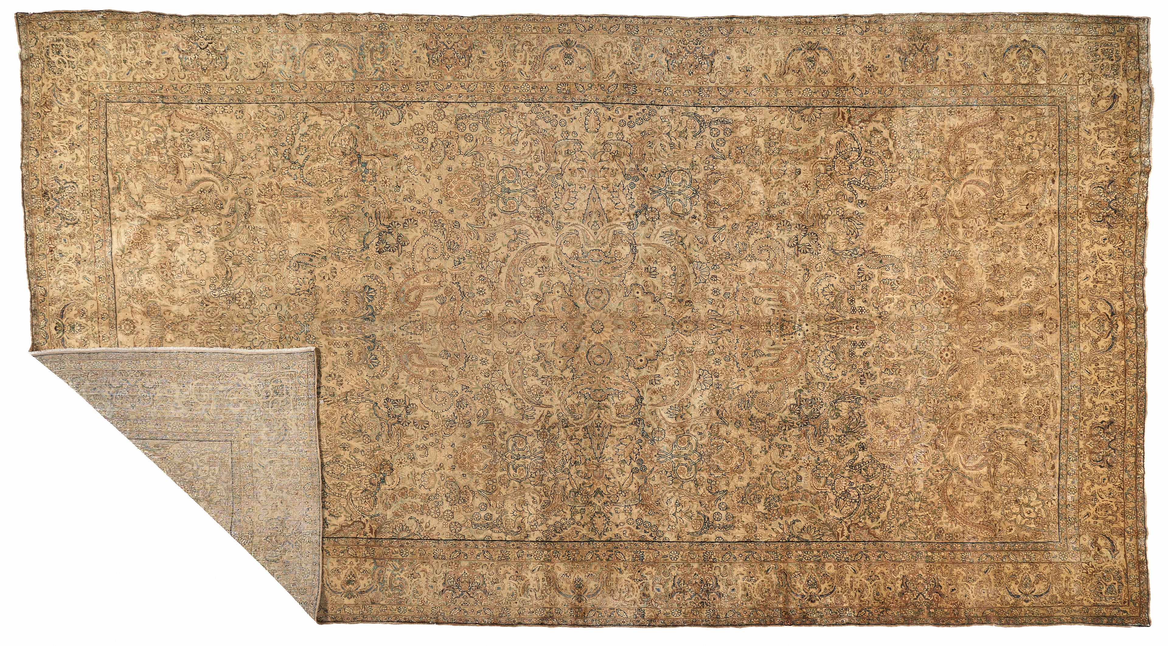 90012 Antique Persian Laver kirman Circa 1900