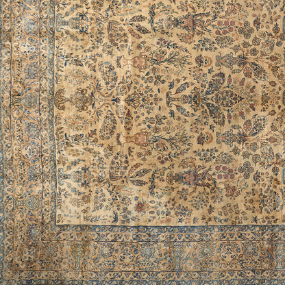 90014 Antique Persian Laver kirman Circa 1900